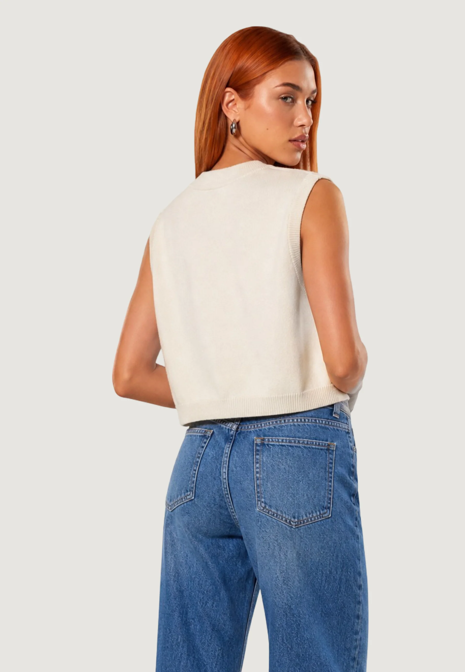 Maglia I am Gilet Cotone Acrilico Scollo V - Image 3