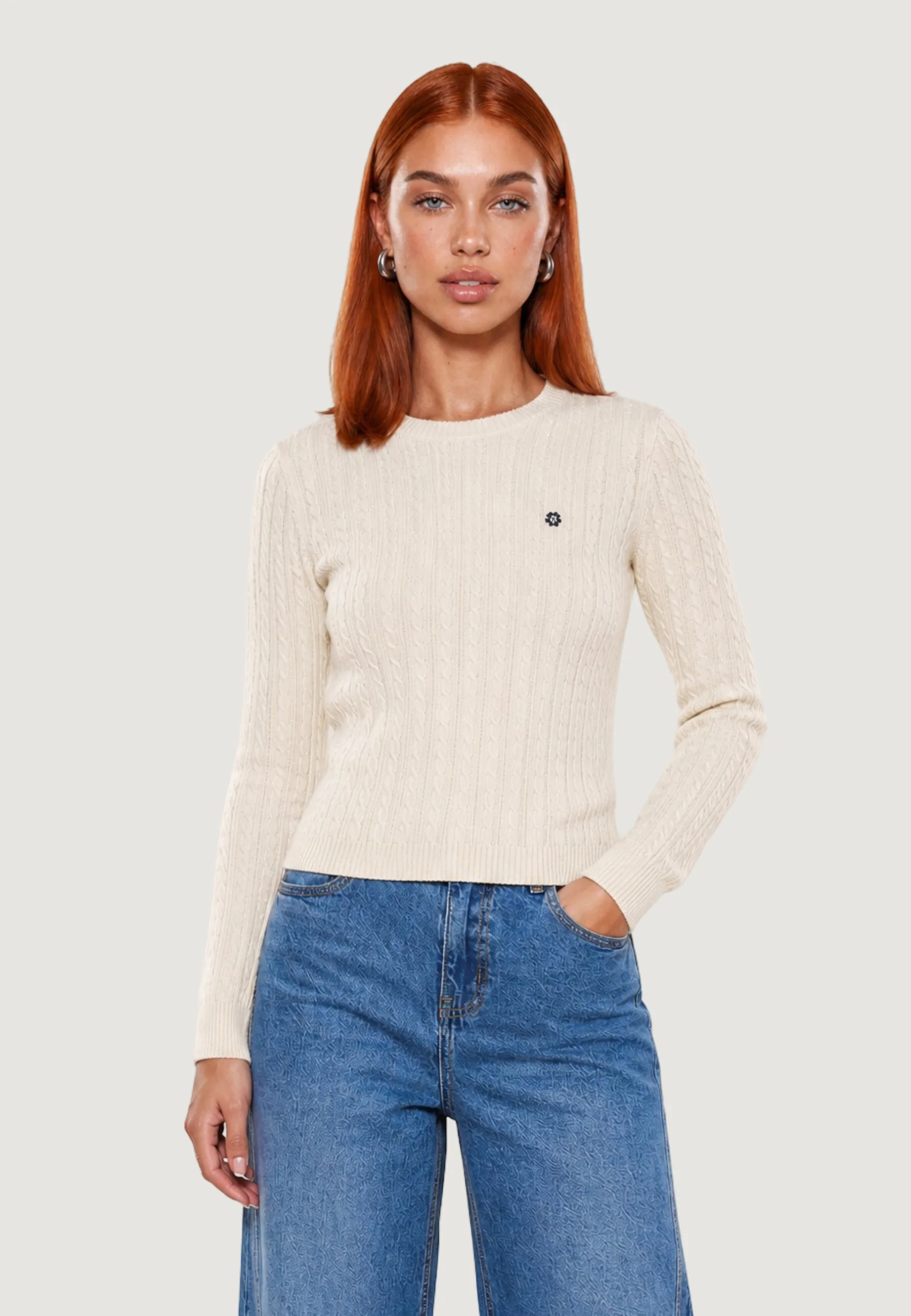 Maglia I am Maglione Cotone Treccia - Image 2