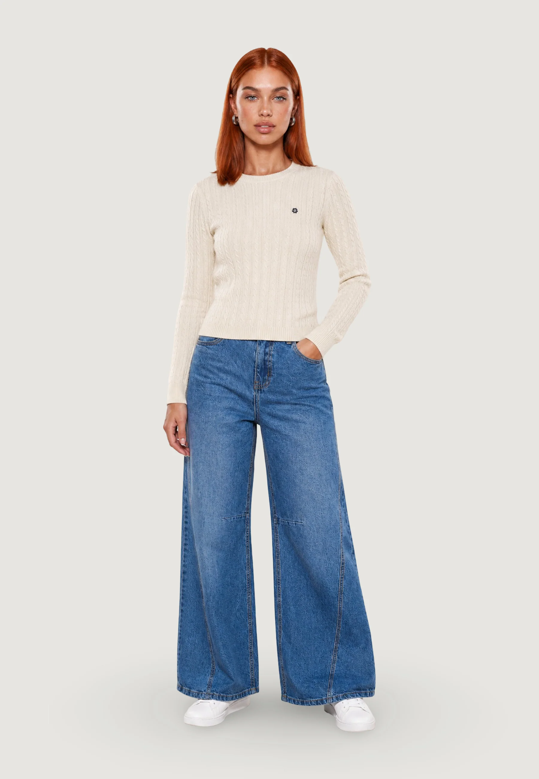 Maglia I am Maglione Cotone Treccia - Image 3