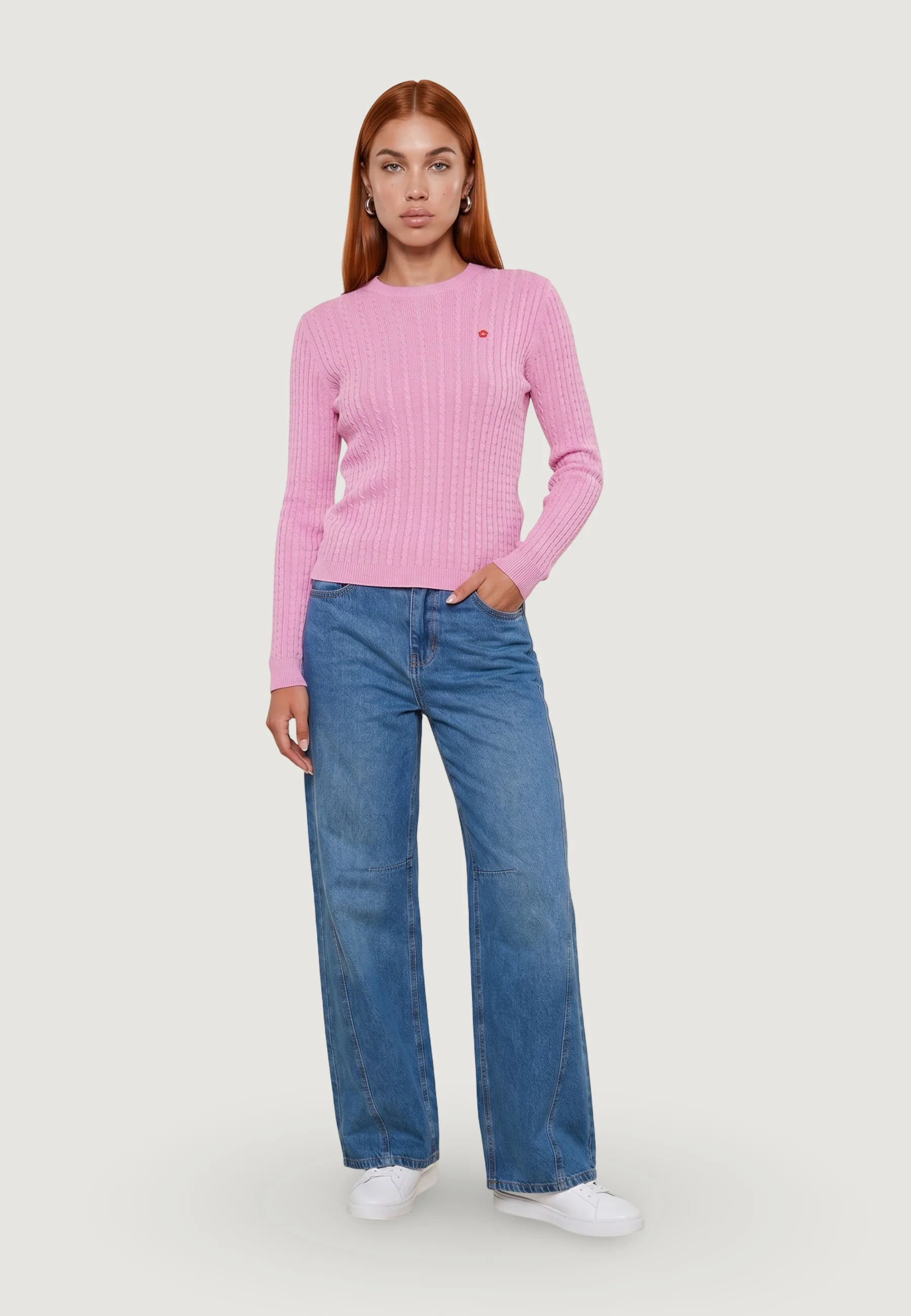 Maglia I am Maglione Cotone Treccia - Image 3