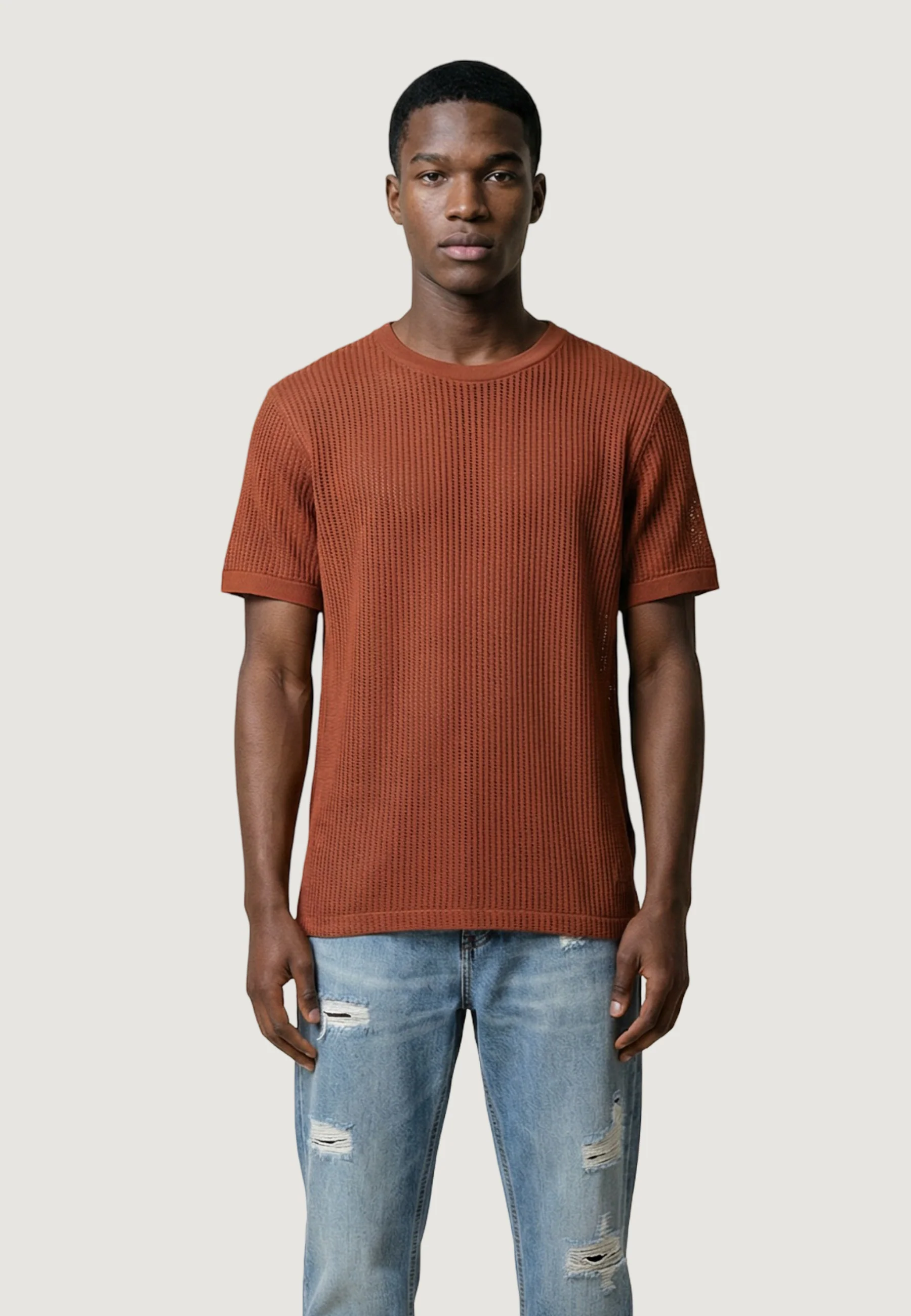 Maglia in filo manica corta Antony Morato REGULAR  FIT WITH MATT FOAM LOGO PRINT