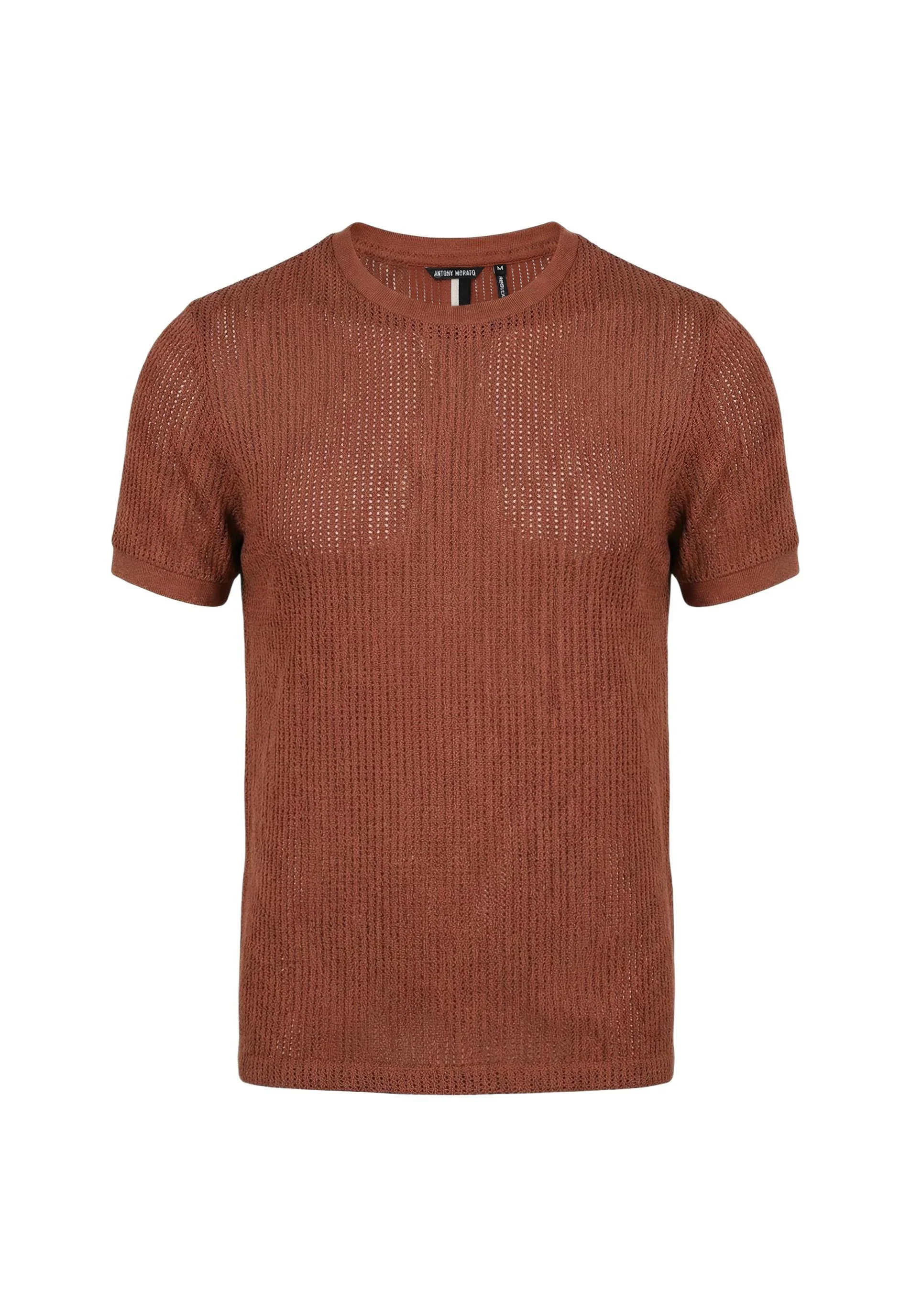 Maglia in filo manica corta Antony Morato REGULAR  FIT WITH MATT FOAM LOGO PRINT - Image 5