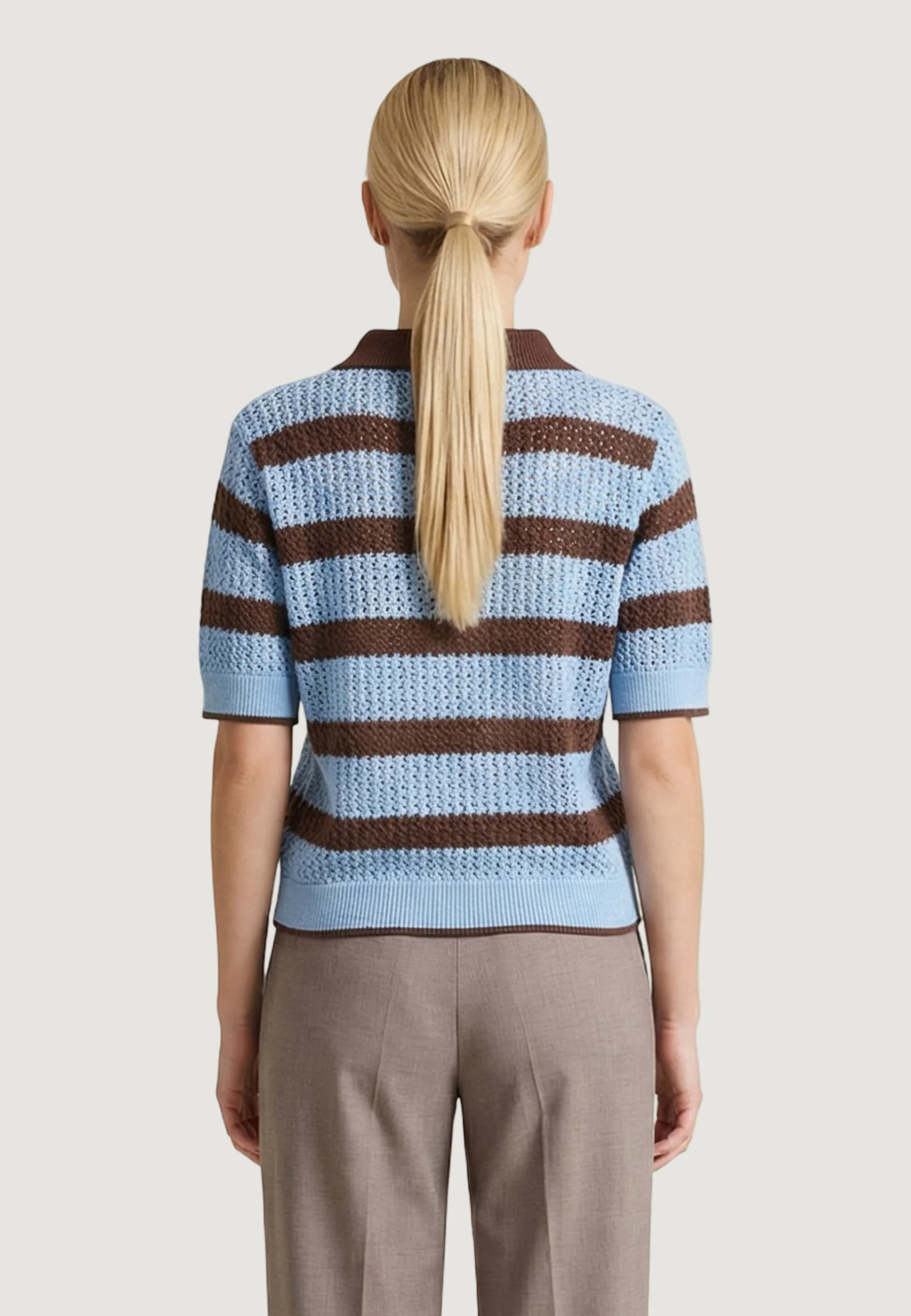 Maglia in filo manica corta I am Polo Cotone Rigato - Image 3