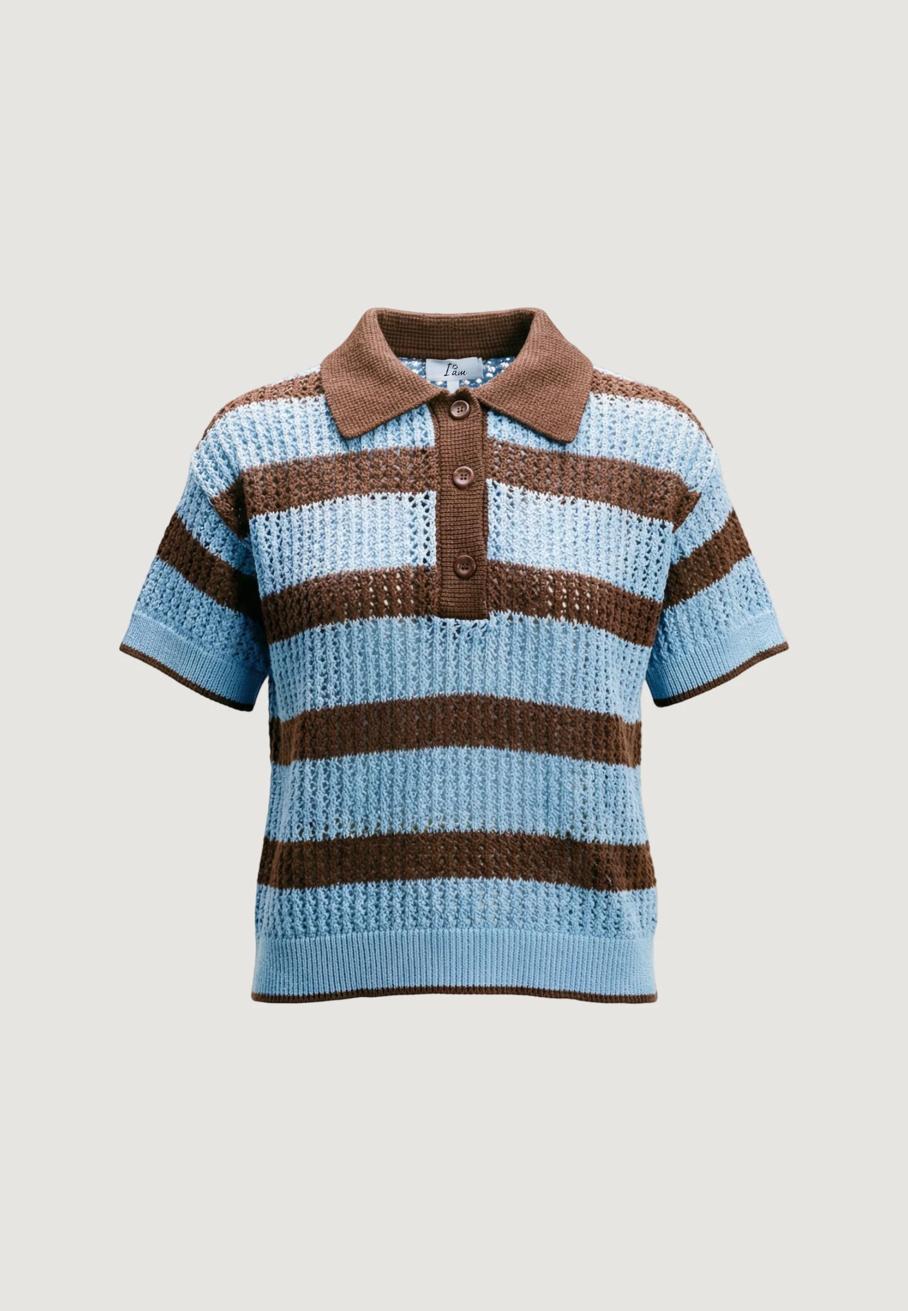 Maglia in filo manica corta I am Polo Cotone Rigato - Image 5