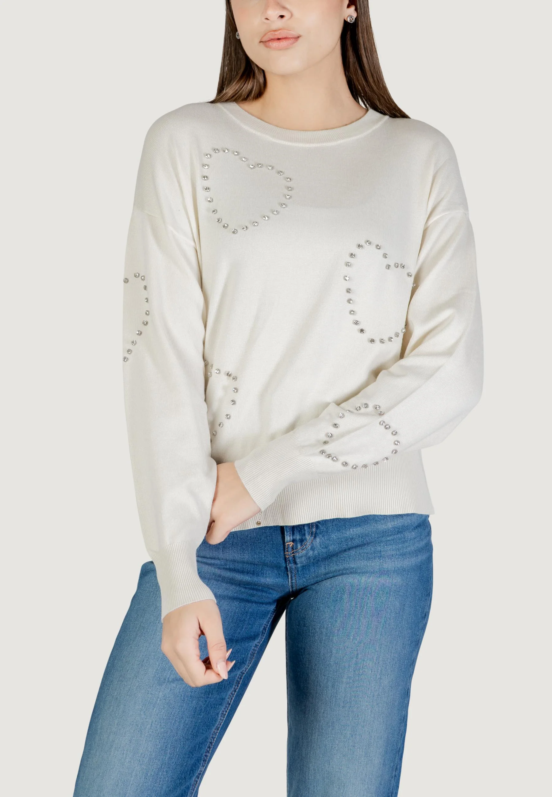 Maglia Only BEE LS HEART BLING ONECK CC KNT - Image 3