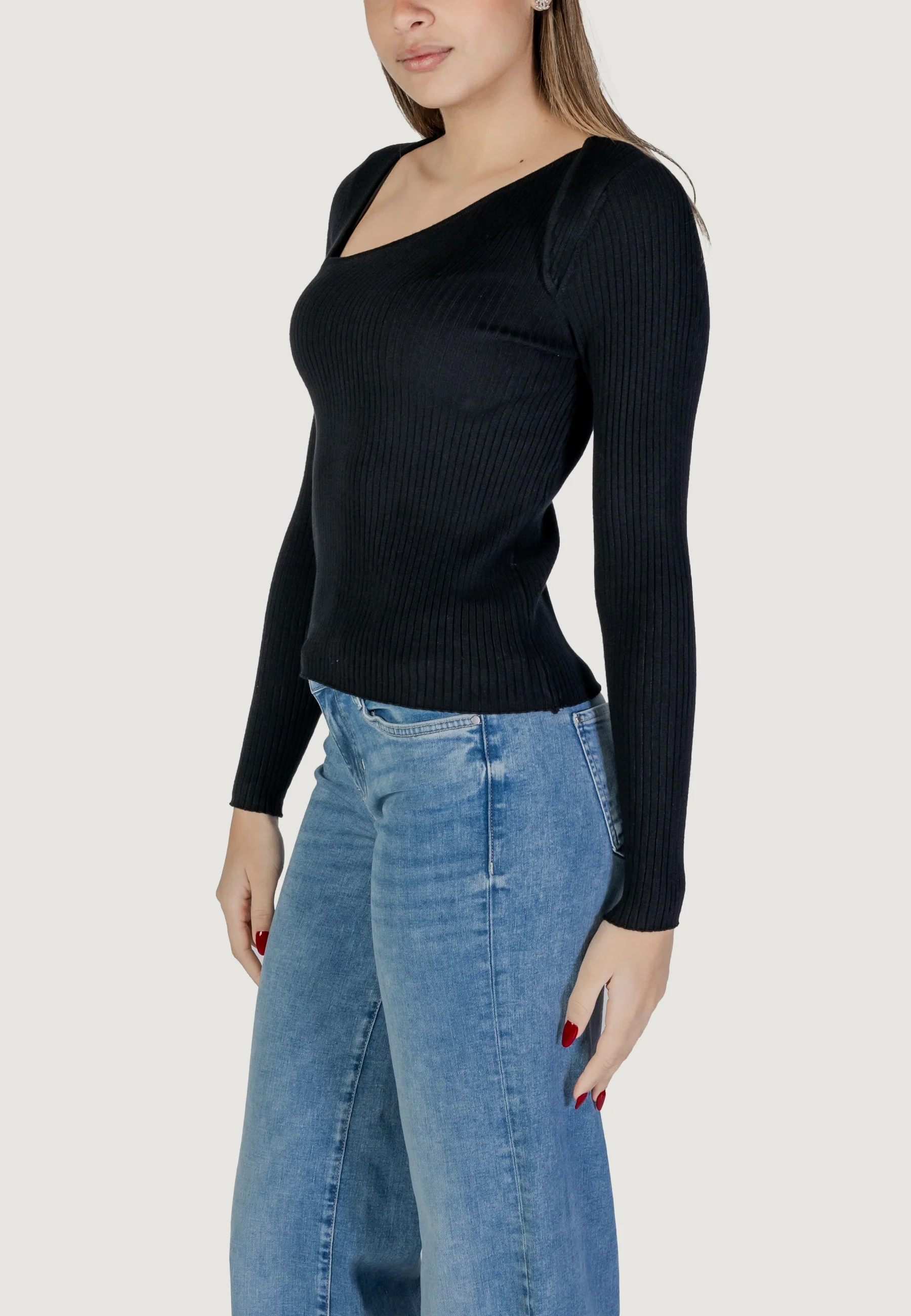 Maglia Vila Clothes VINELLY L/S NECK DETAIL KNIT TOP/PB - Image 2