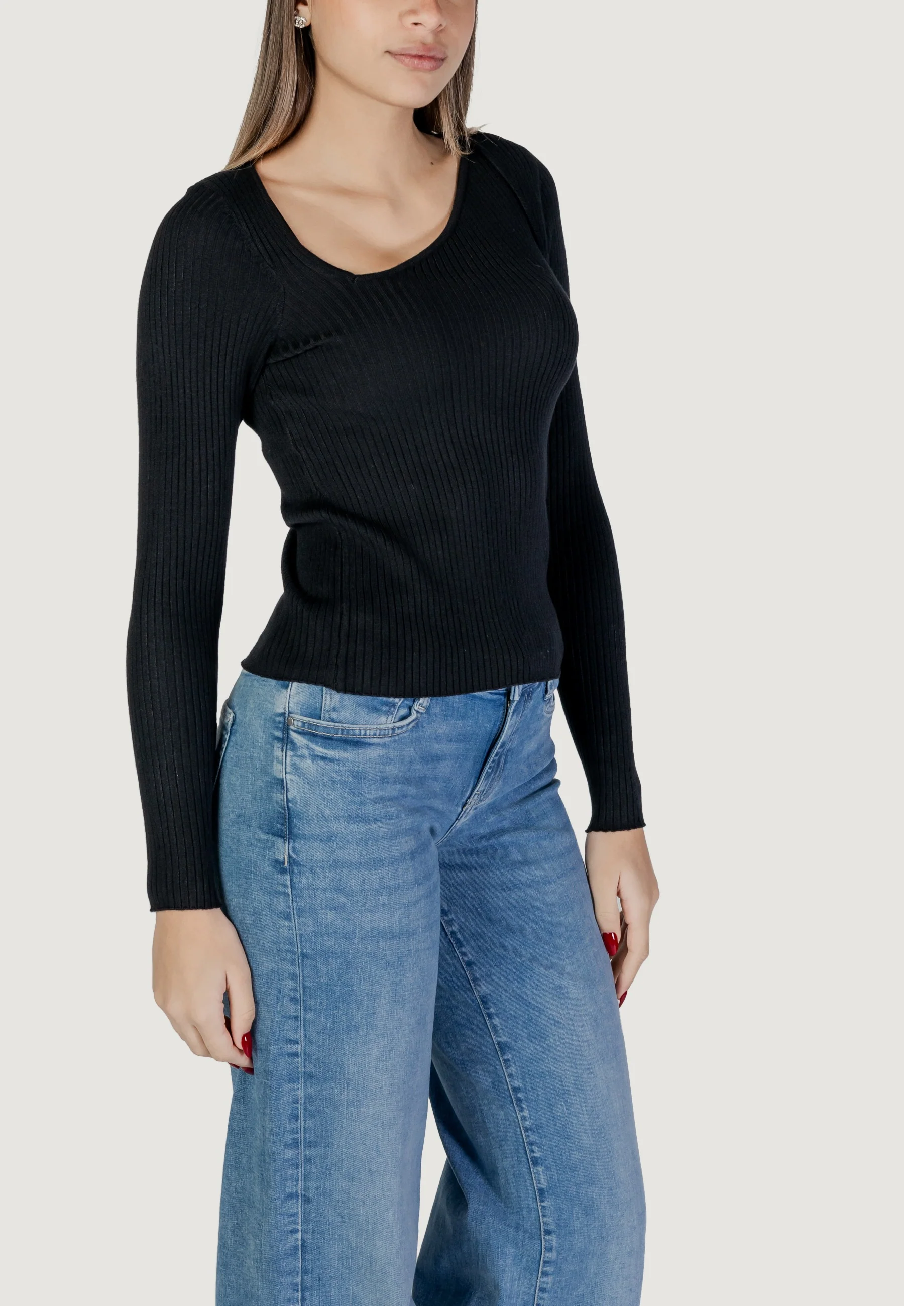 Maglia Vila Clothes VINELLY L/S NECK DETAIL KNIT TOP/PB - Image 3
