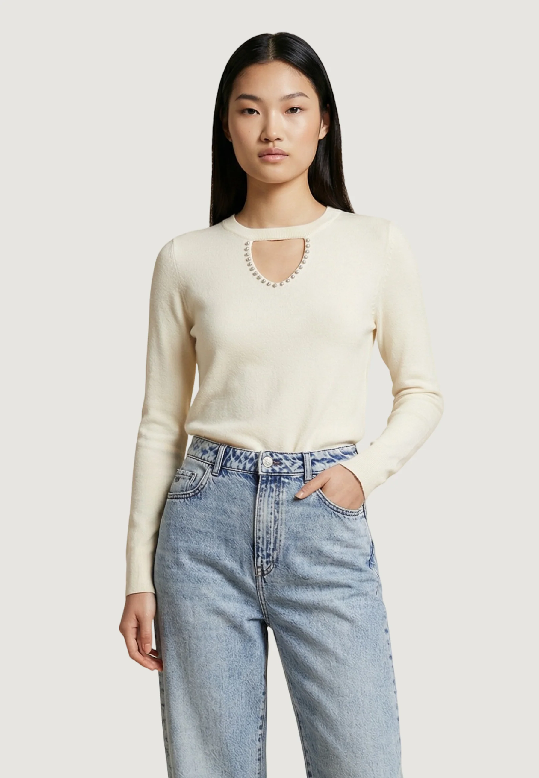 Maglione Only Onlvenice Life Ls Peekaboo Bling Cc Knt
