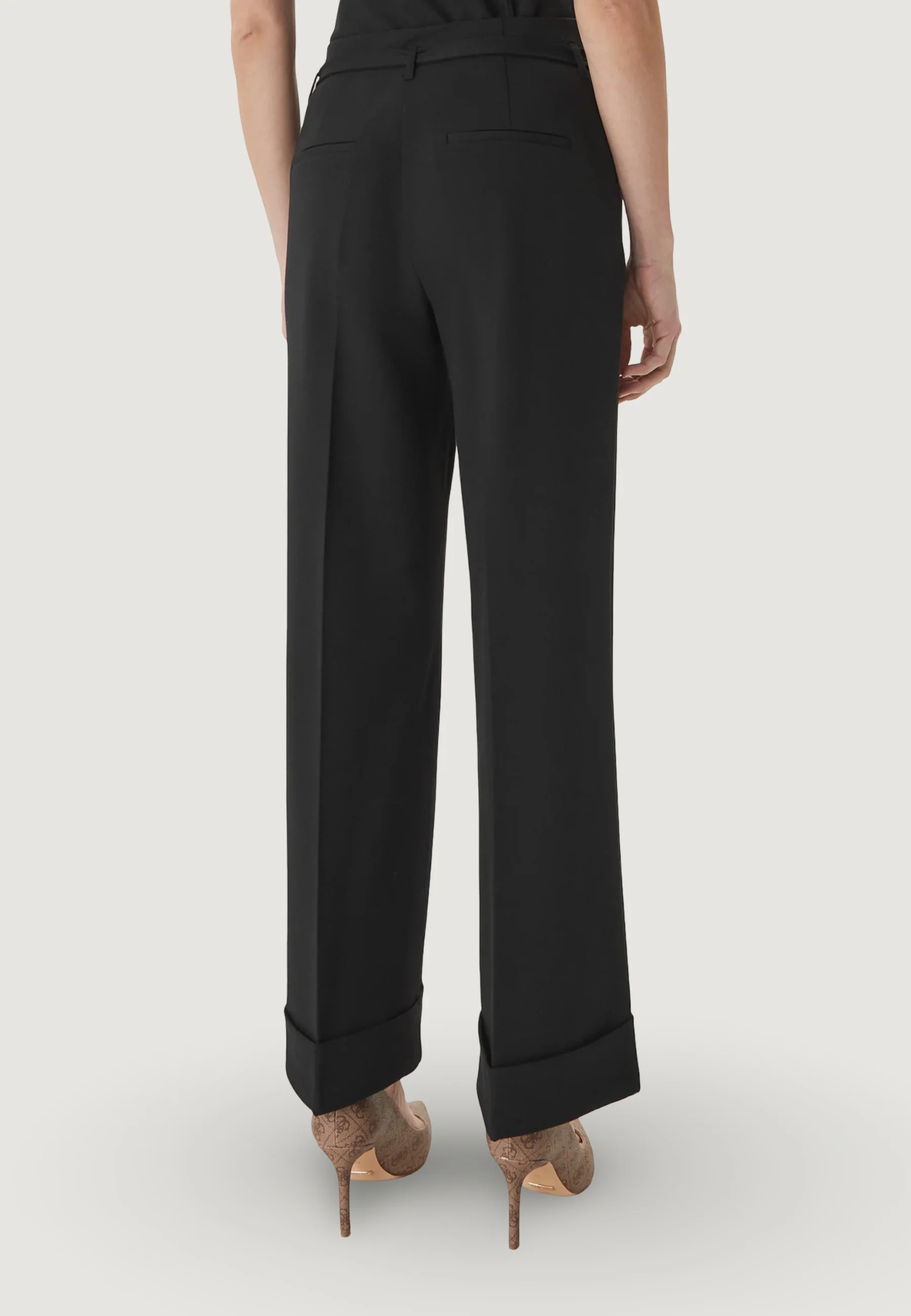 Pantaloni a palazzo Guess STRUCTURED CREPE G-BELT PANTS - Image 3