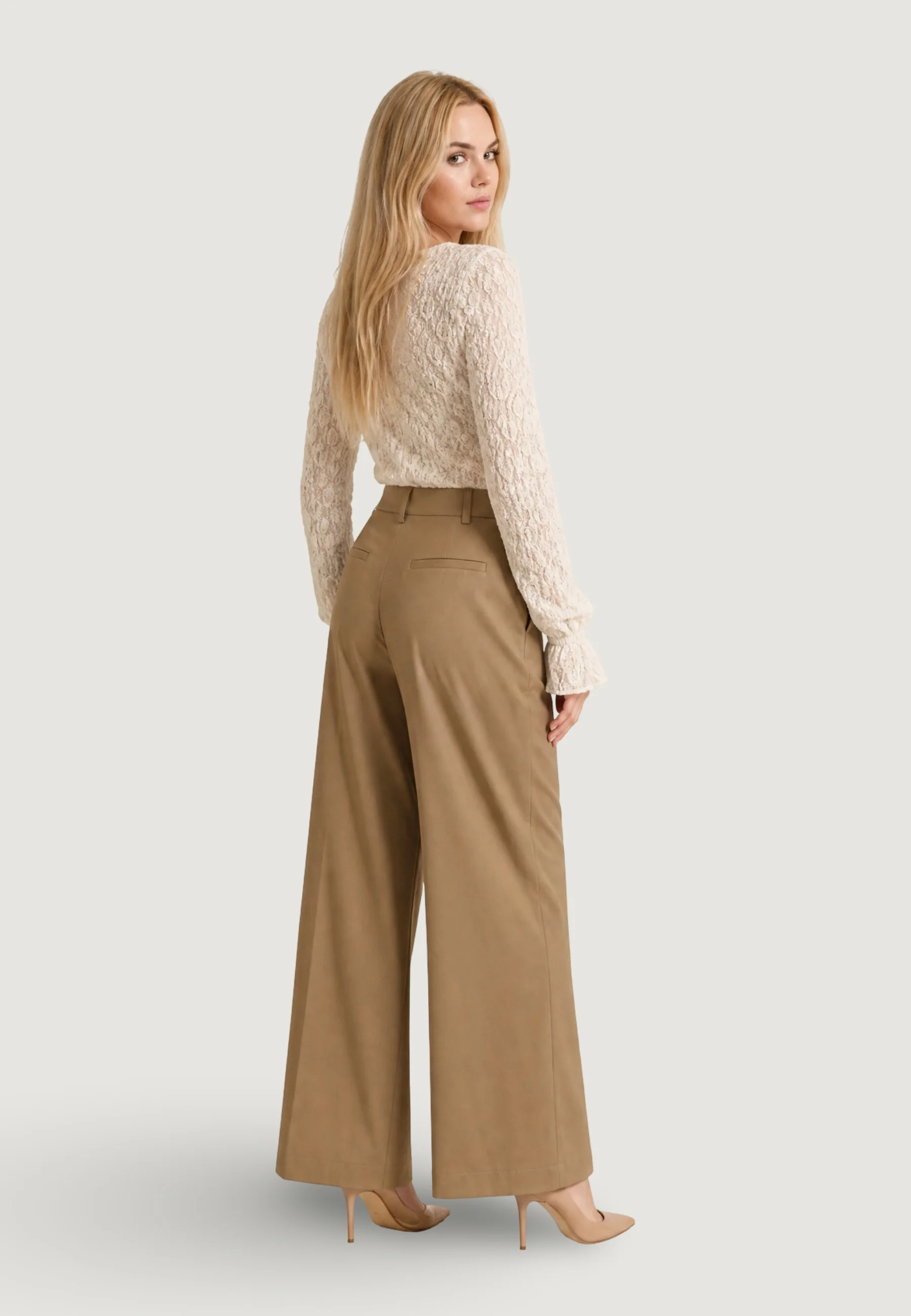 Pantaloni a palazzo I am Pantaloni Cotone Vita Alta - Image 5