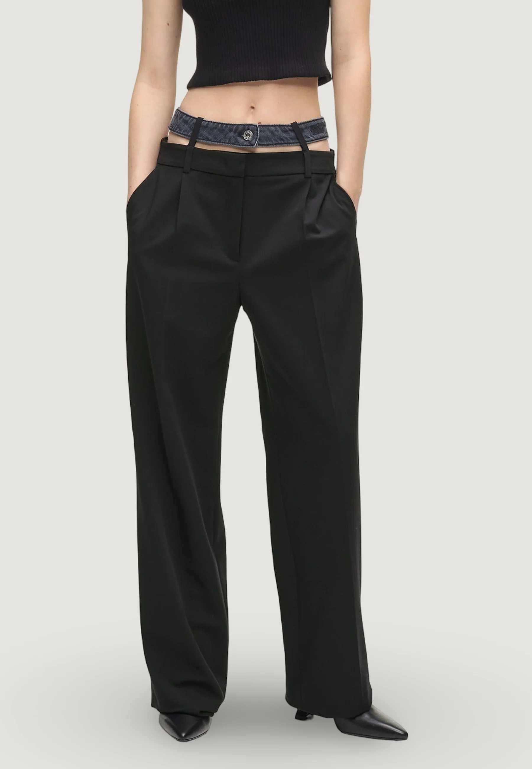 Pantaloni a palazzo Karl Lagerfeld Jeans KLJ Mixed Material Pant