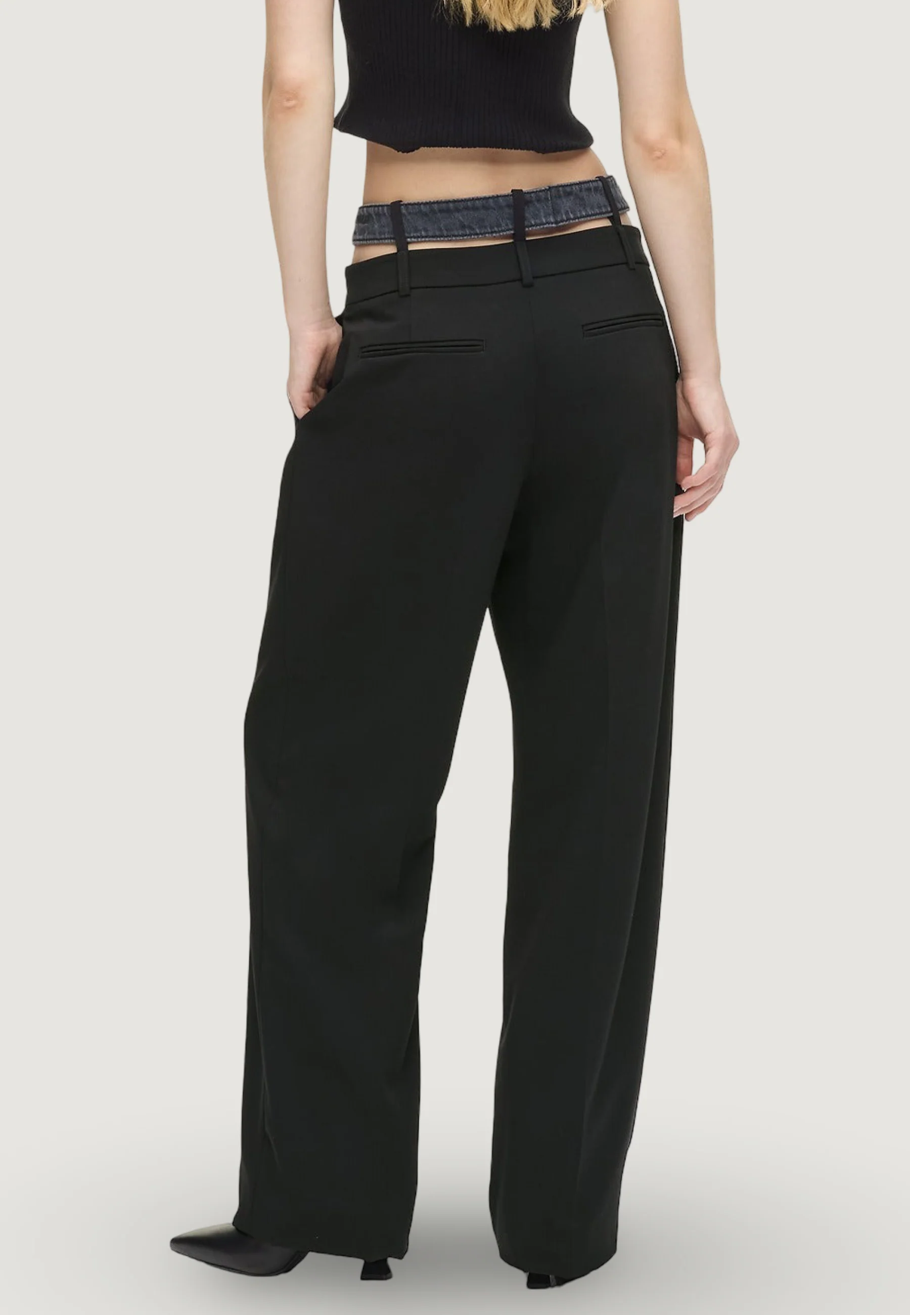 Pantaloni a palazzo Karl Lagerfeld Jeans KLJ Mixed Material Pant - Image 3