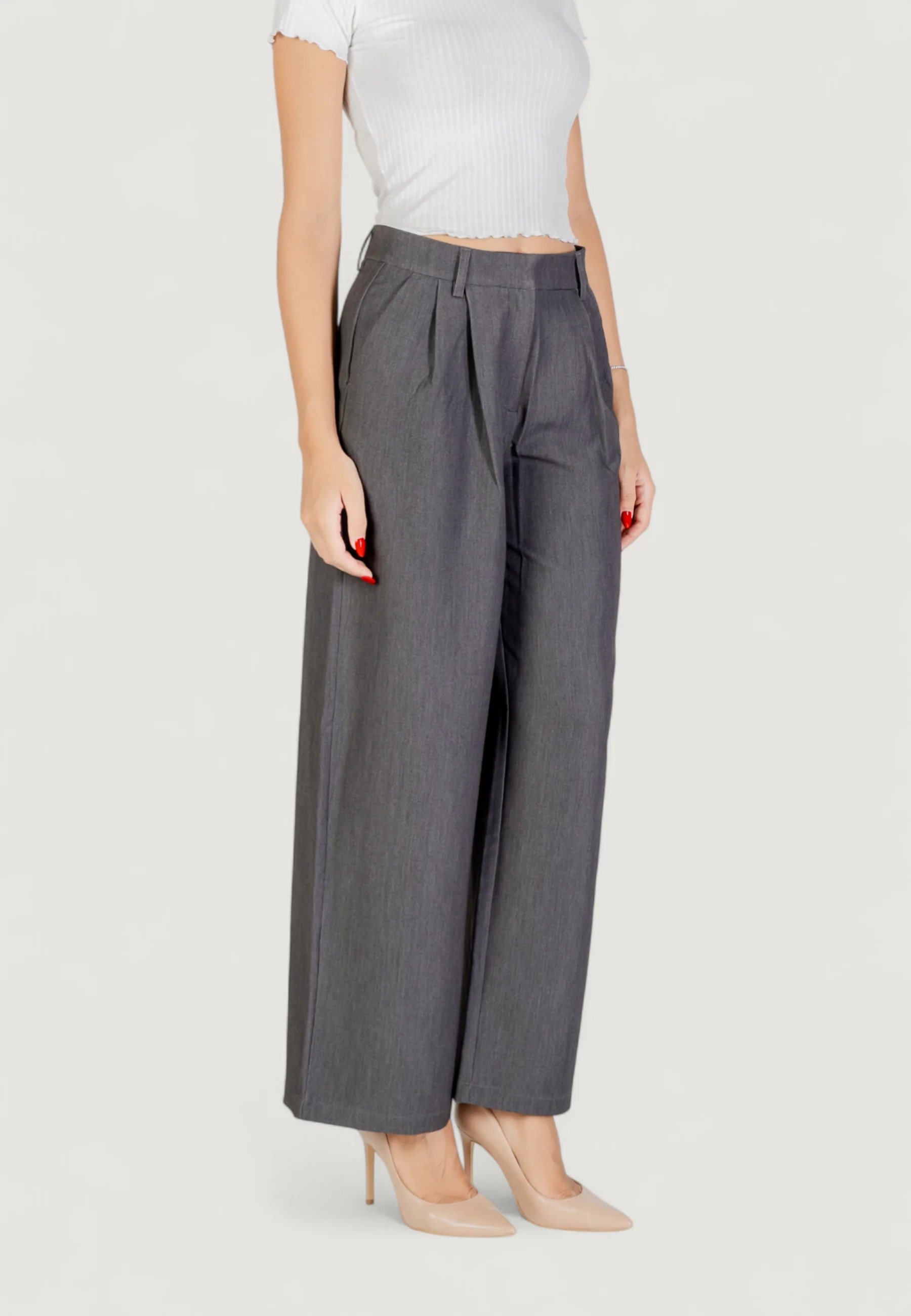 Pantaloni a palazzo Only ONLHATTIE HW PLEAT MEL STR PANT TLR NOOS - Image 4