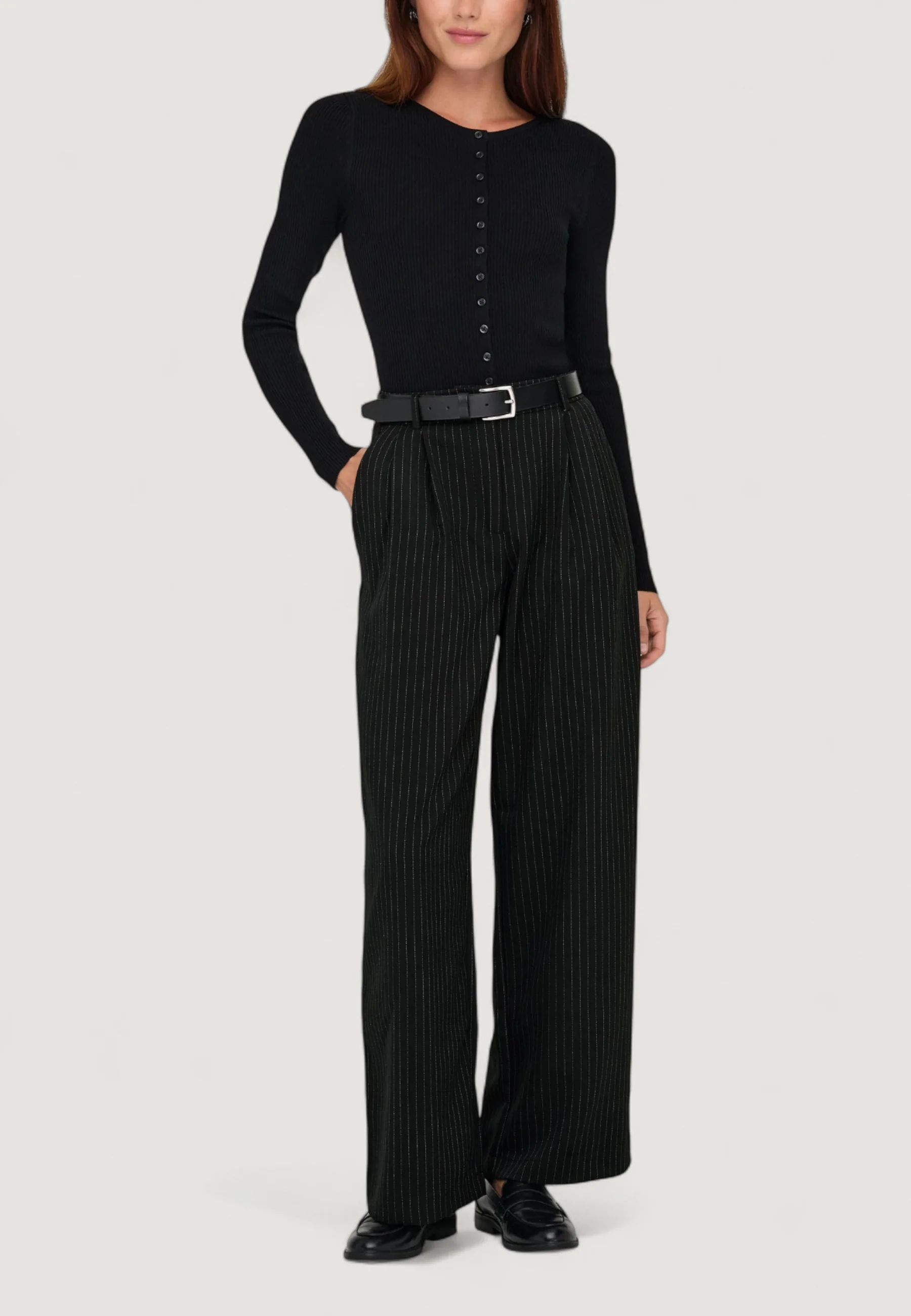 Pantaloni a palazzo Only ONLREINA HW PLEAT STR PINS PANT TLR NOOS - Image 3