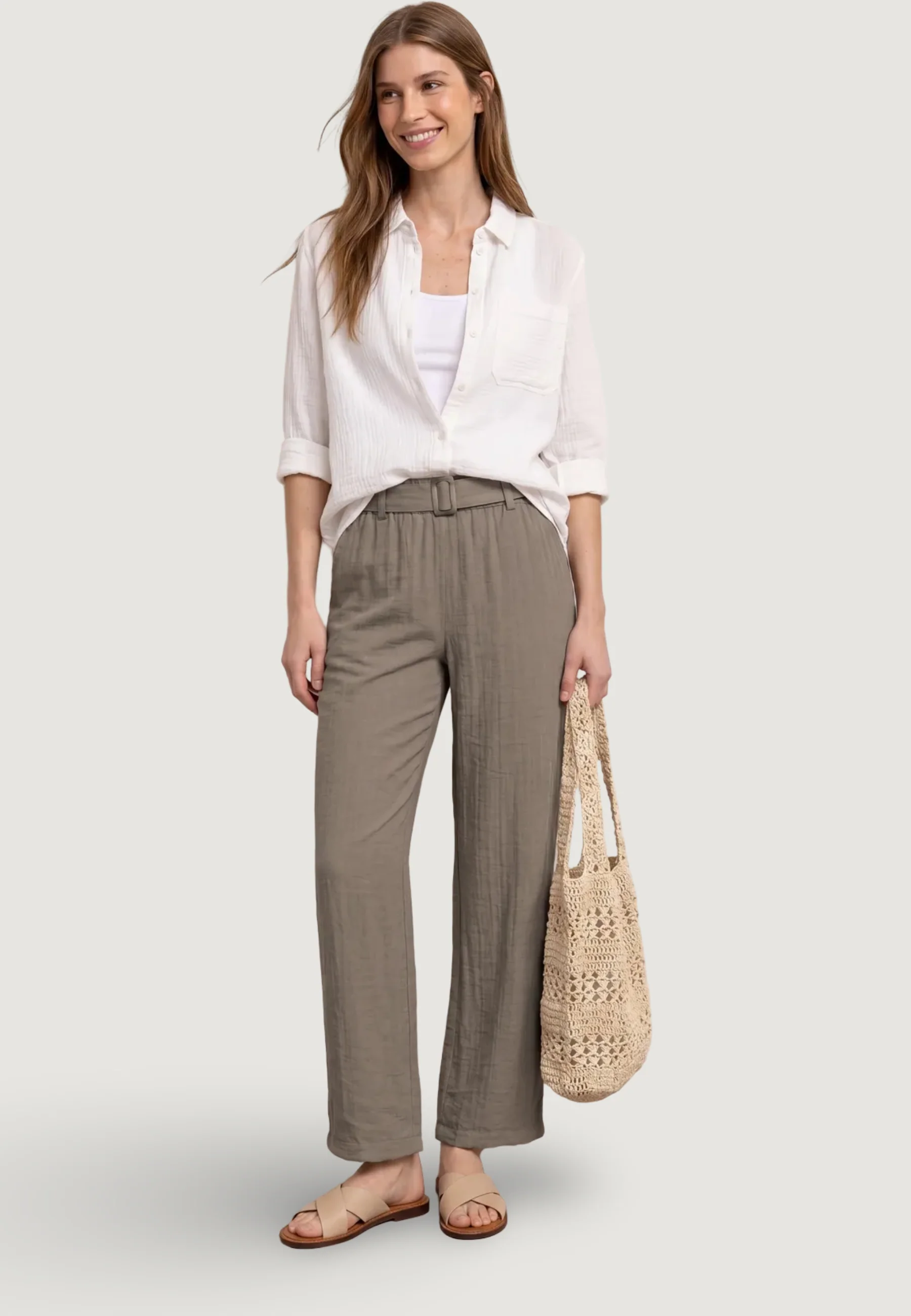 Pantaloni a palazzo Street One Wide Leg Belt Horn Buckle Solid HW - Image 4