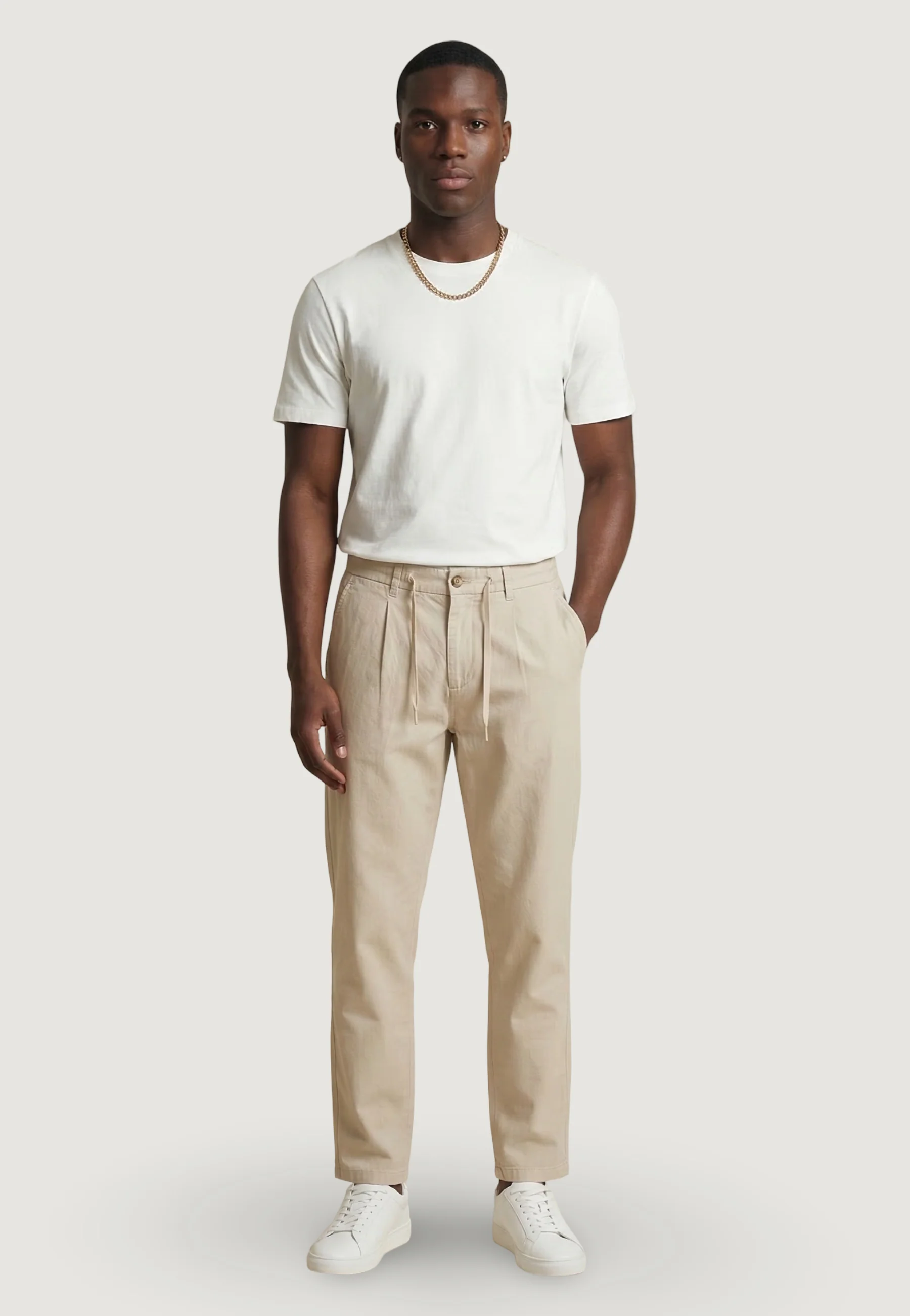 Pantaloni regular / comfort Only & Sons Onslee Tapered 0007 Cot Lin String Pant - Image 5