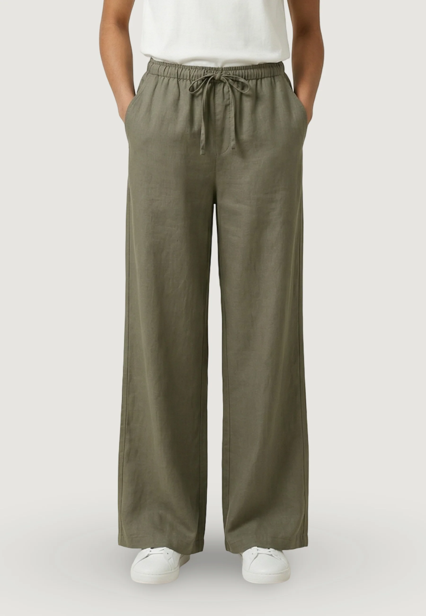 Pantaloni regular Only Onlaris Life Pullup Tie Pants Wvn Cc