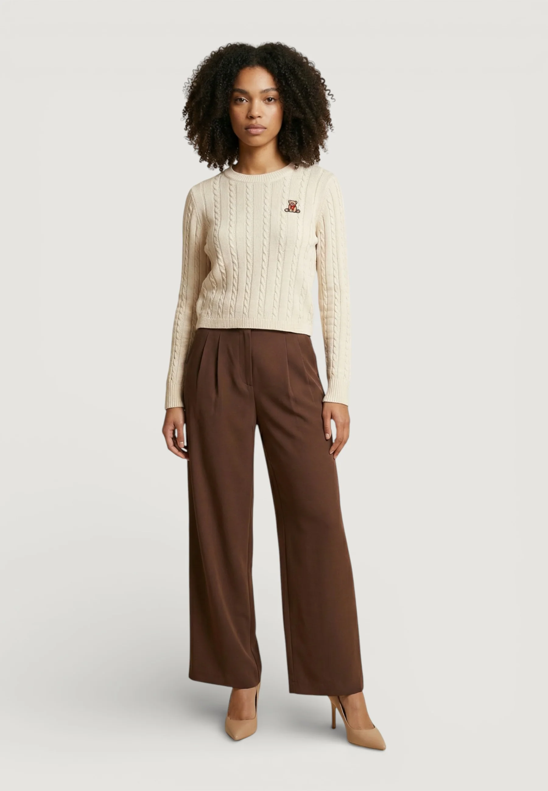 Pantaloni regular Only Onldove Life Hw Wide Cc Tlr - Image 3