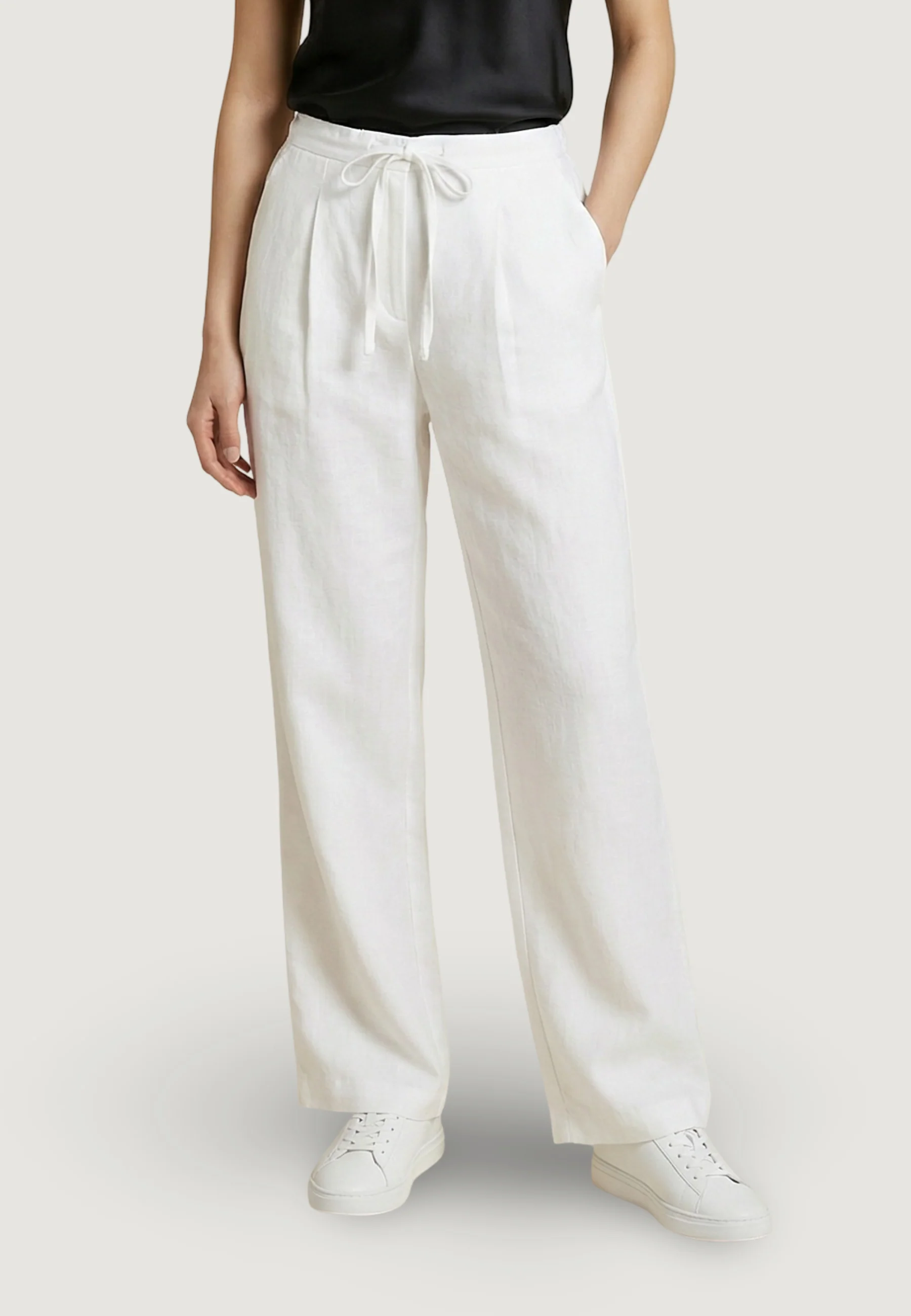 Pantaloni regular Only Onlita Mw Linen Look Wide Tlr