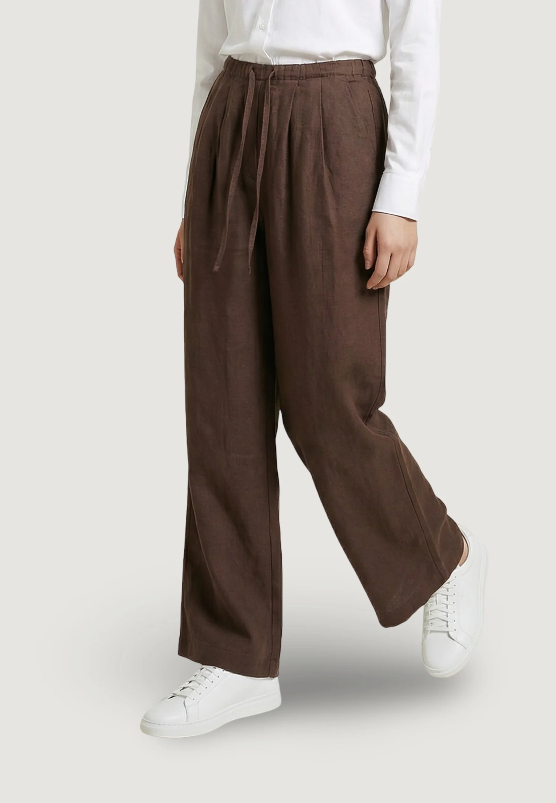 Pantaloni regular Only Onlita Mw Linen Look Wide Tlr