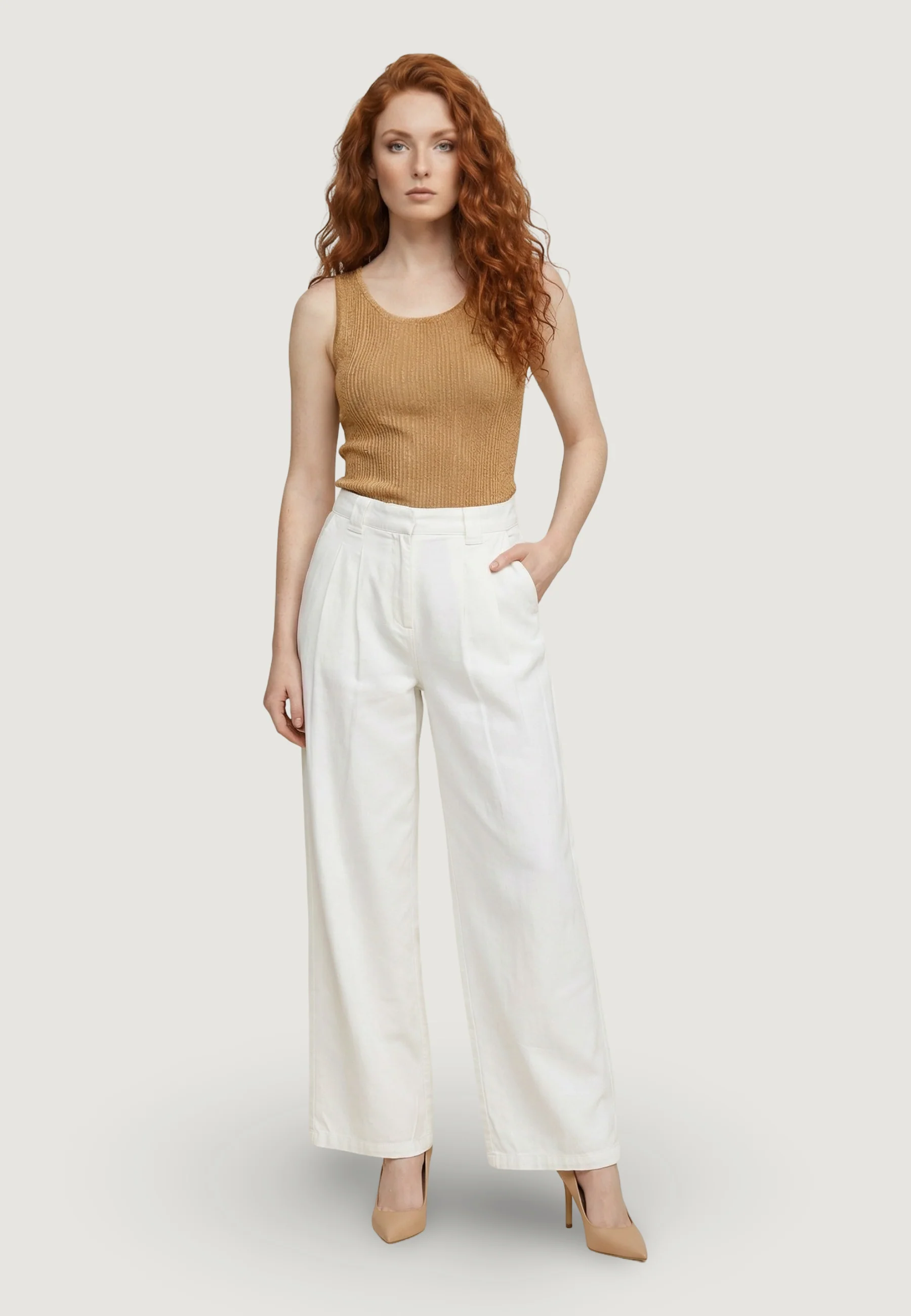Pantaloni regular Only Onlsvea-Goa Mw Linen Bl Wide Cc Pnt - Image 5