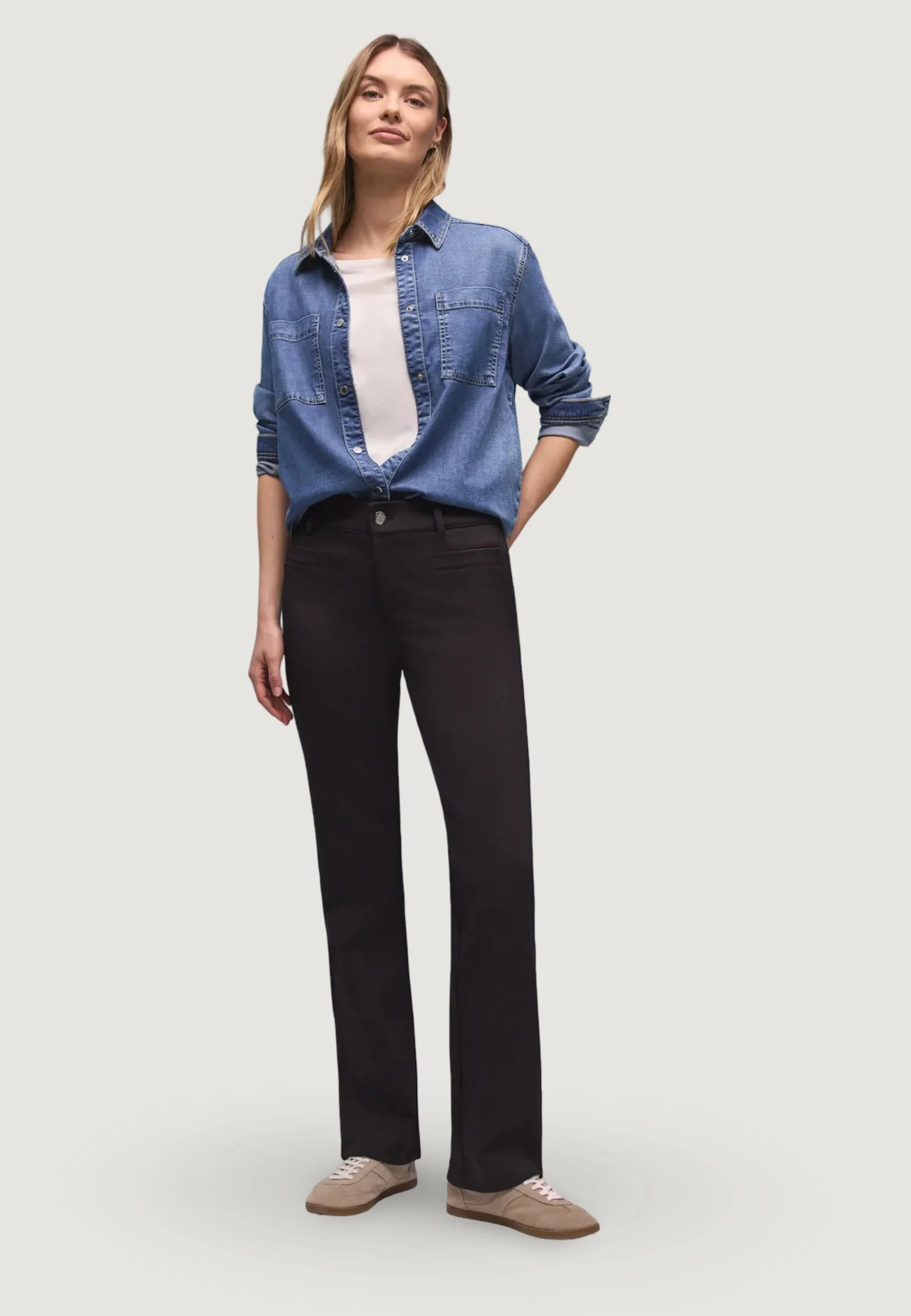 Pantaloni regular Street One Style_York Bootcut Techno Twill - Image 3