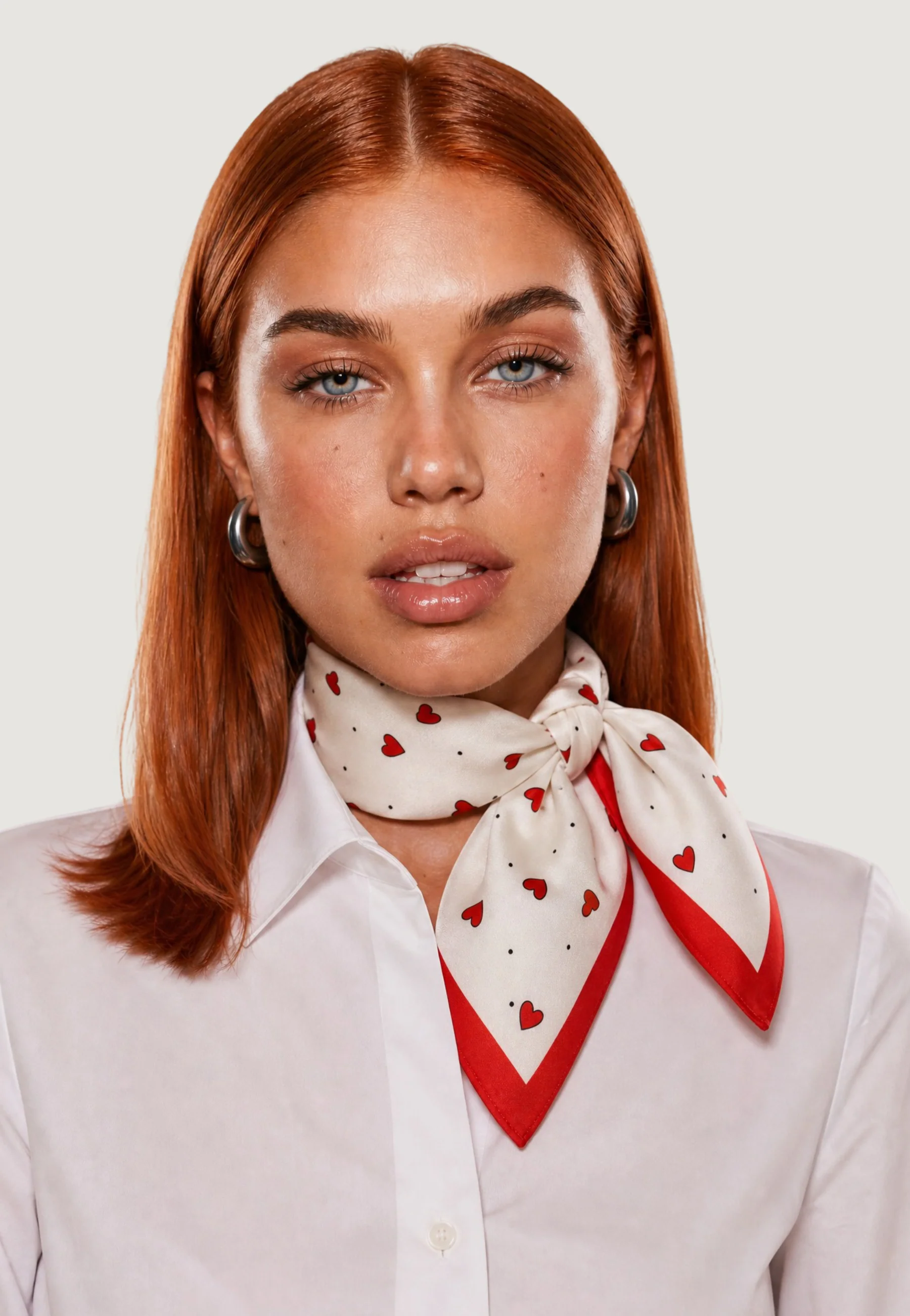 Pashmina I am Foulard Cuori Bordo Rosso - Image 2