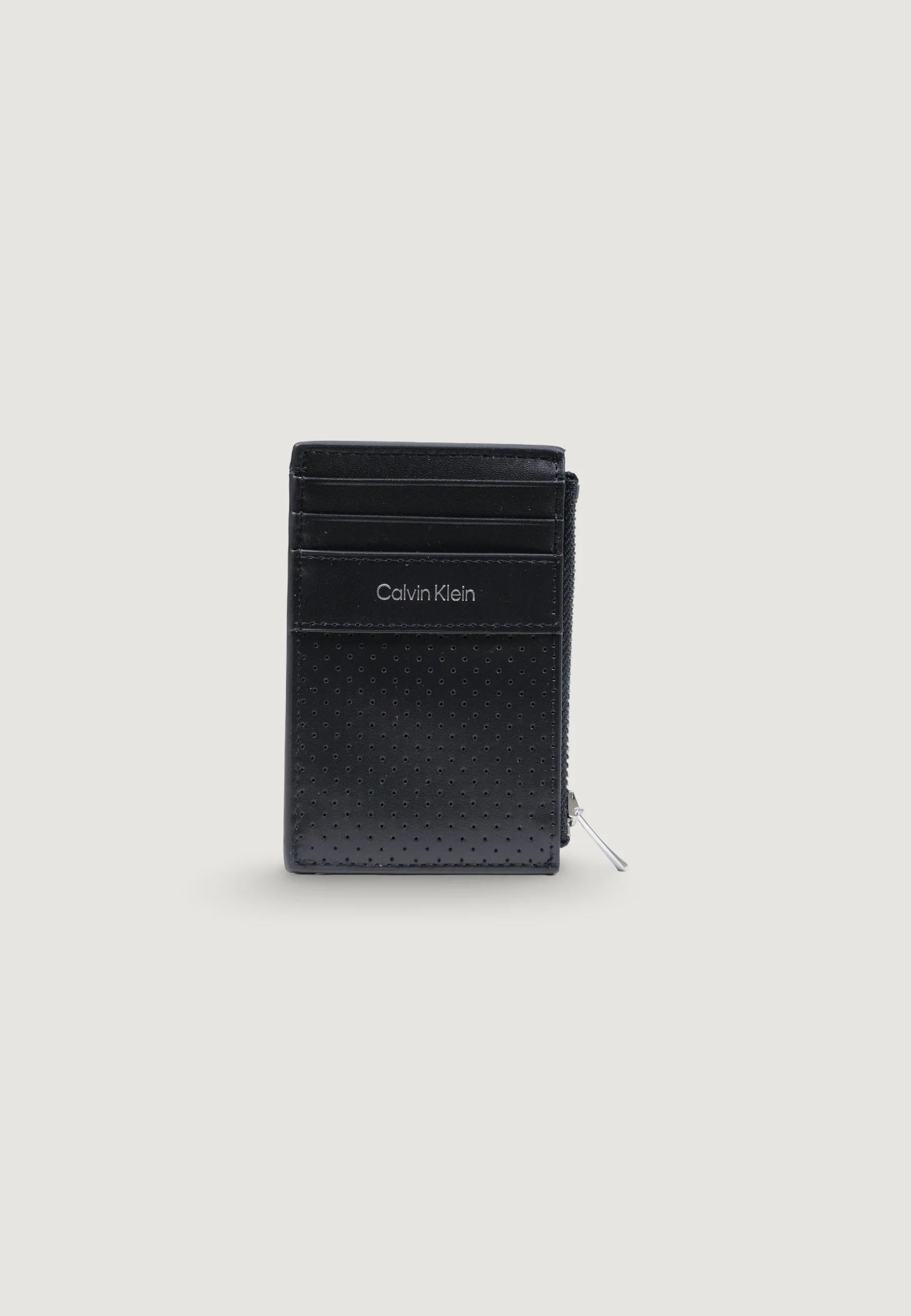 Portafoglio con portamonete Calvin Klein PERFORATED N/S ZIP CARDHOLDER