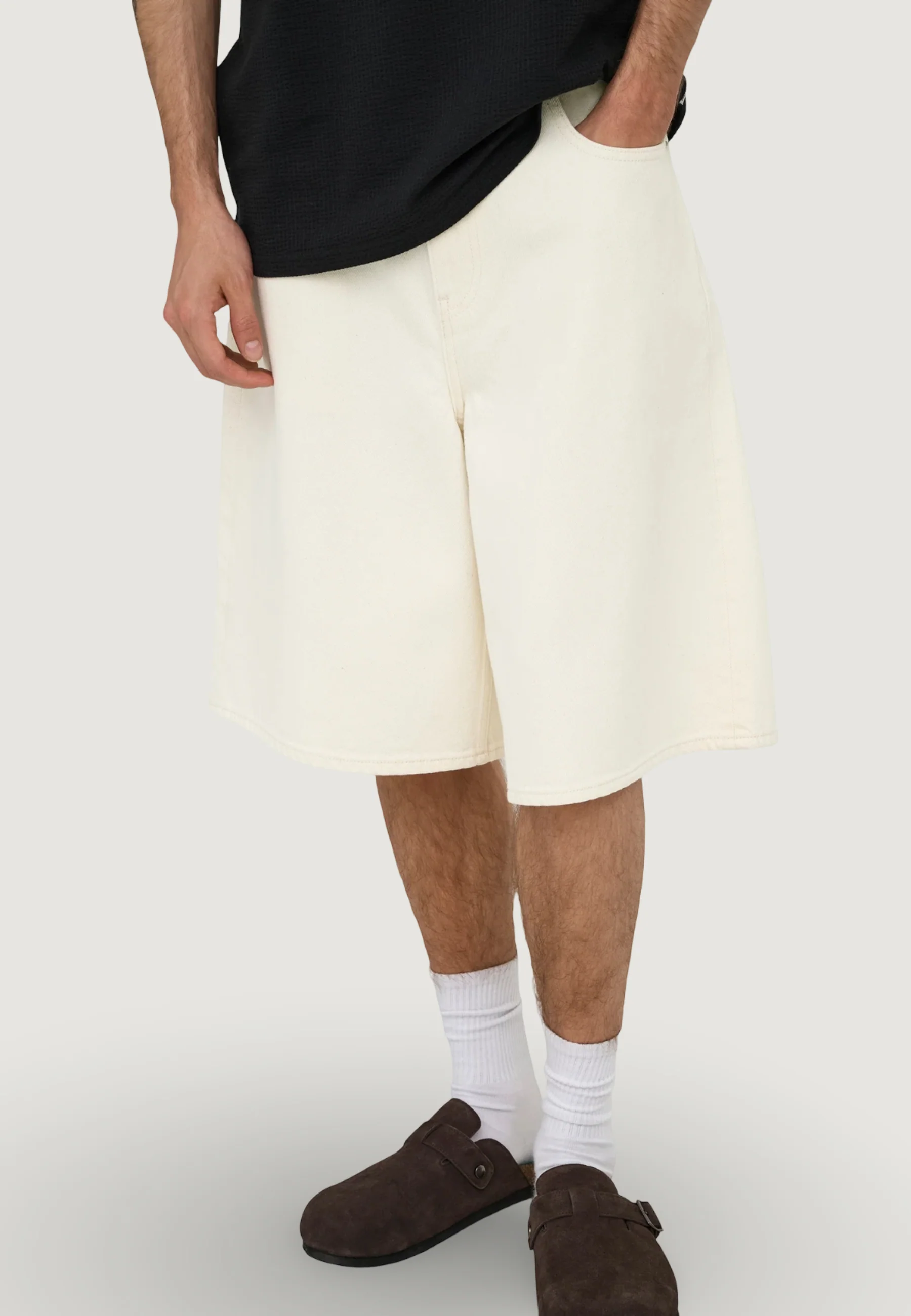 Shorts Only & Sons Onscarl Balloon Ecru 4145 Pim Dnm Shorts - Image 3