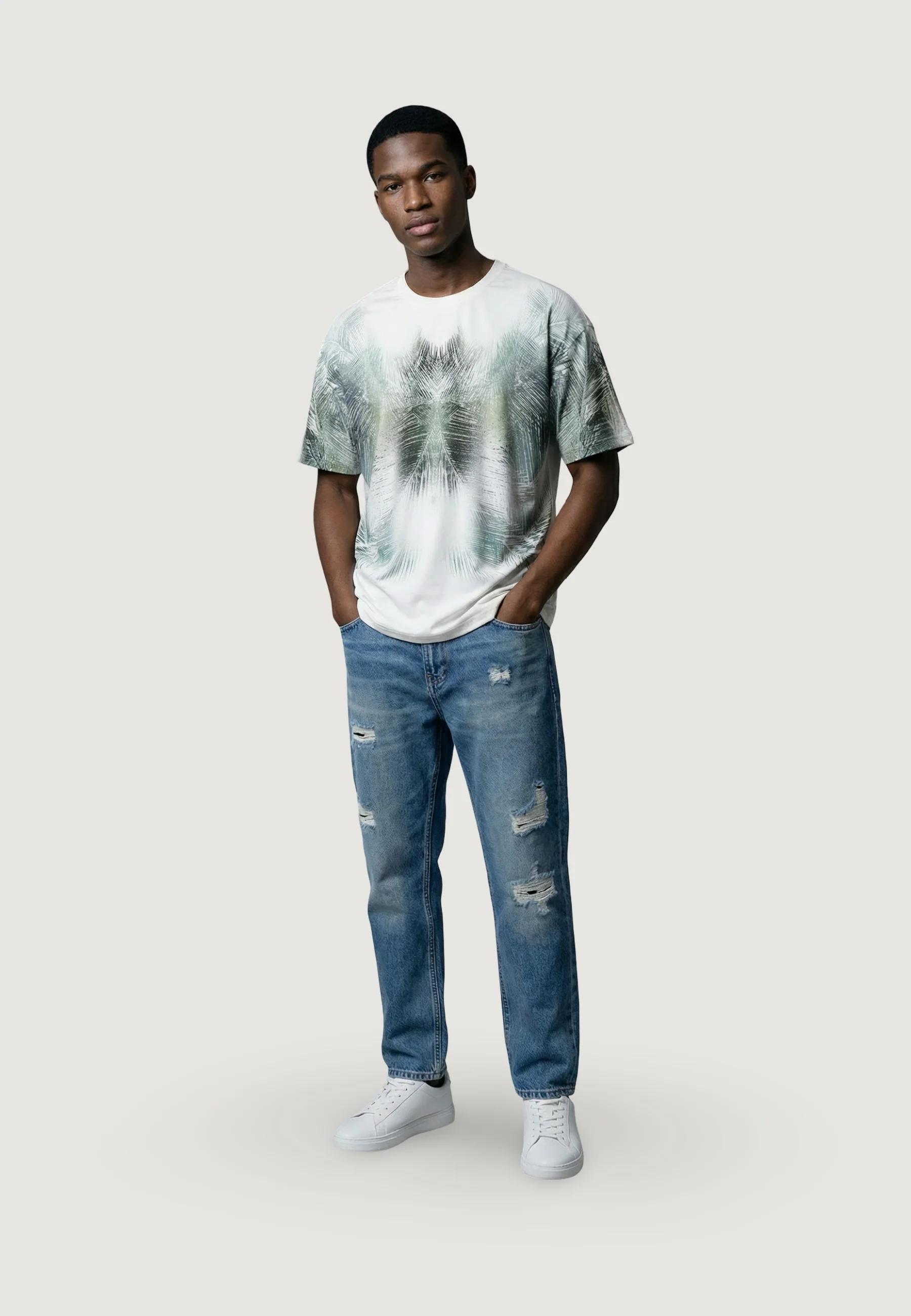 T-shirt Antony Morato REGULAR FIT WITH WATER PRINT AND RUBBER INJECTION LOGO PRINT ON BACK - Image 4