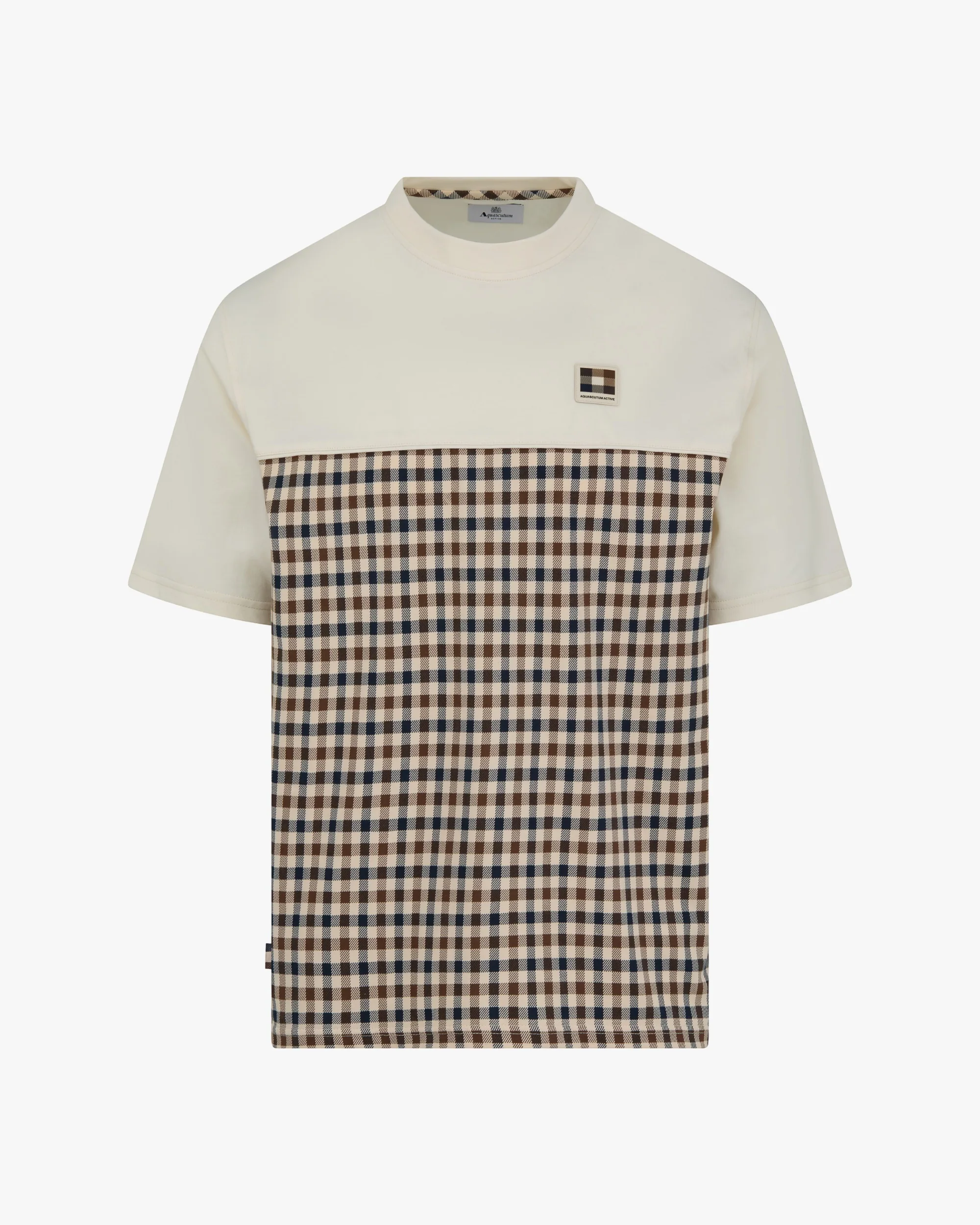 T-shirt Aquascutum Active CLUB CHECK PANEL T-SHIRT