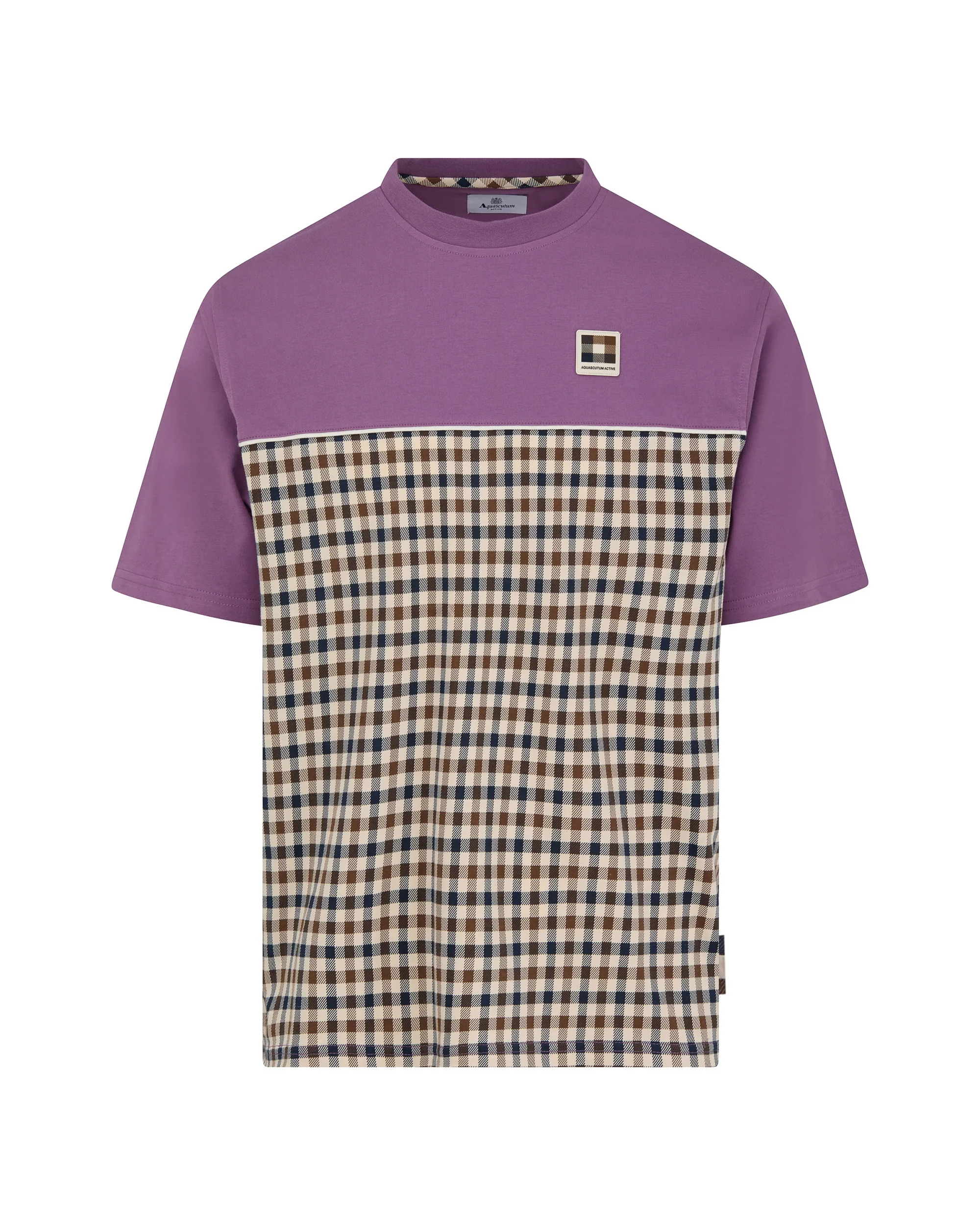 T-shirt Aquascutum Active CLUB CHECK PANEL T-SHIRT