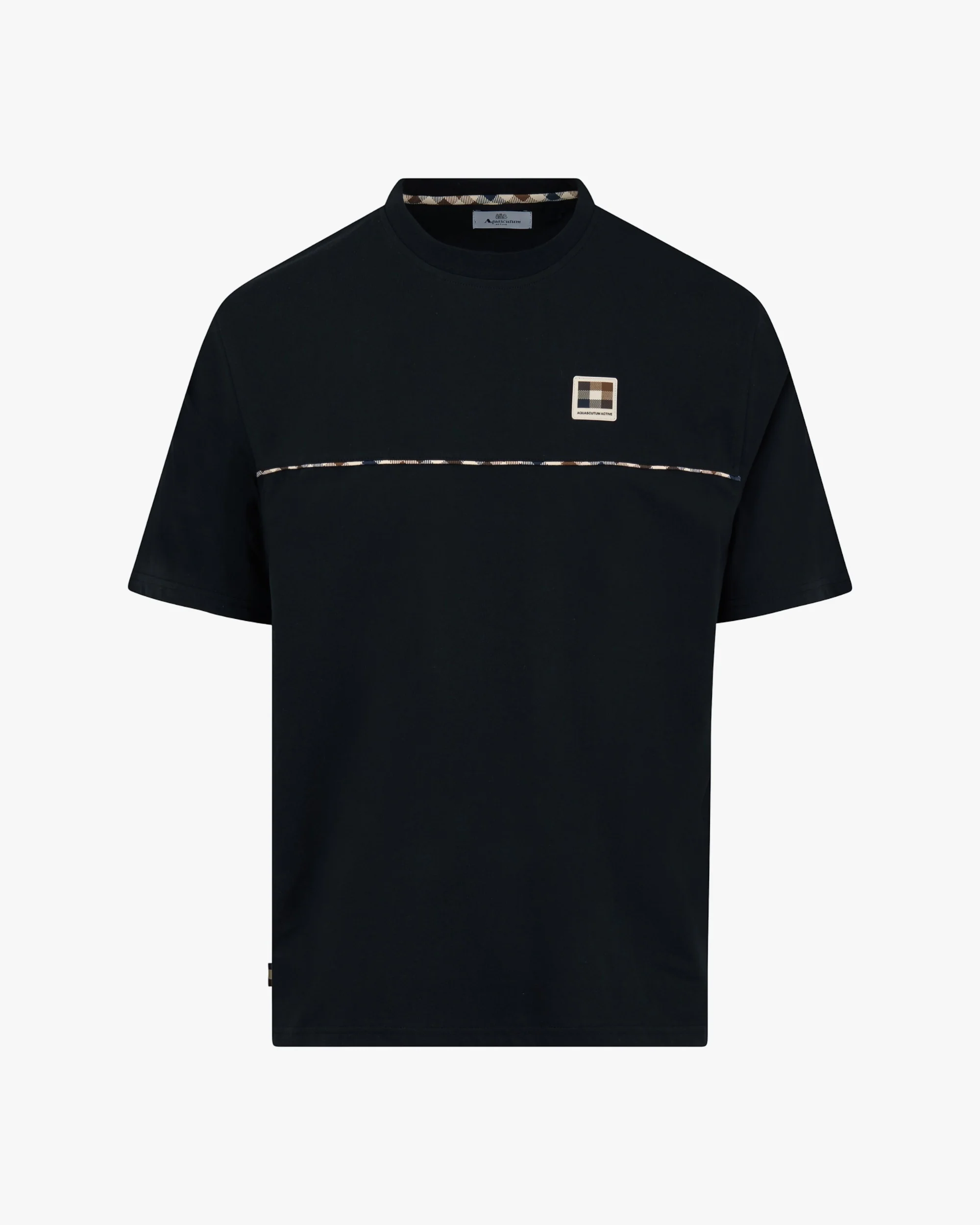 T-shirt Aquascutum Active CLUB CHECK PIPING T-SHIRT