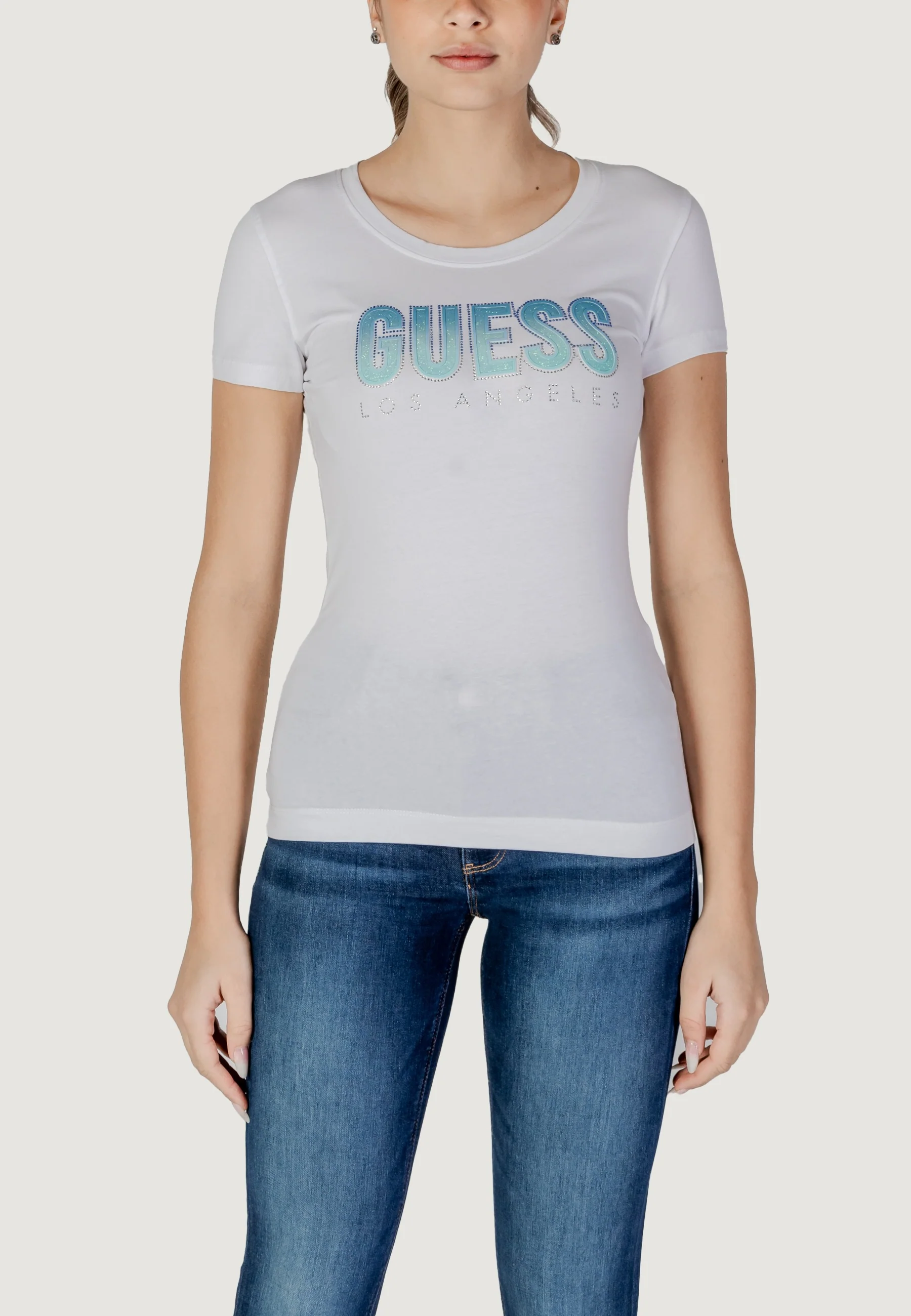 T-shirt Guess CN SS GLITTER DEGRAD
