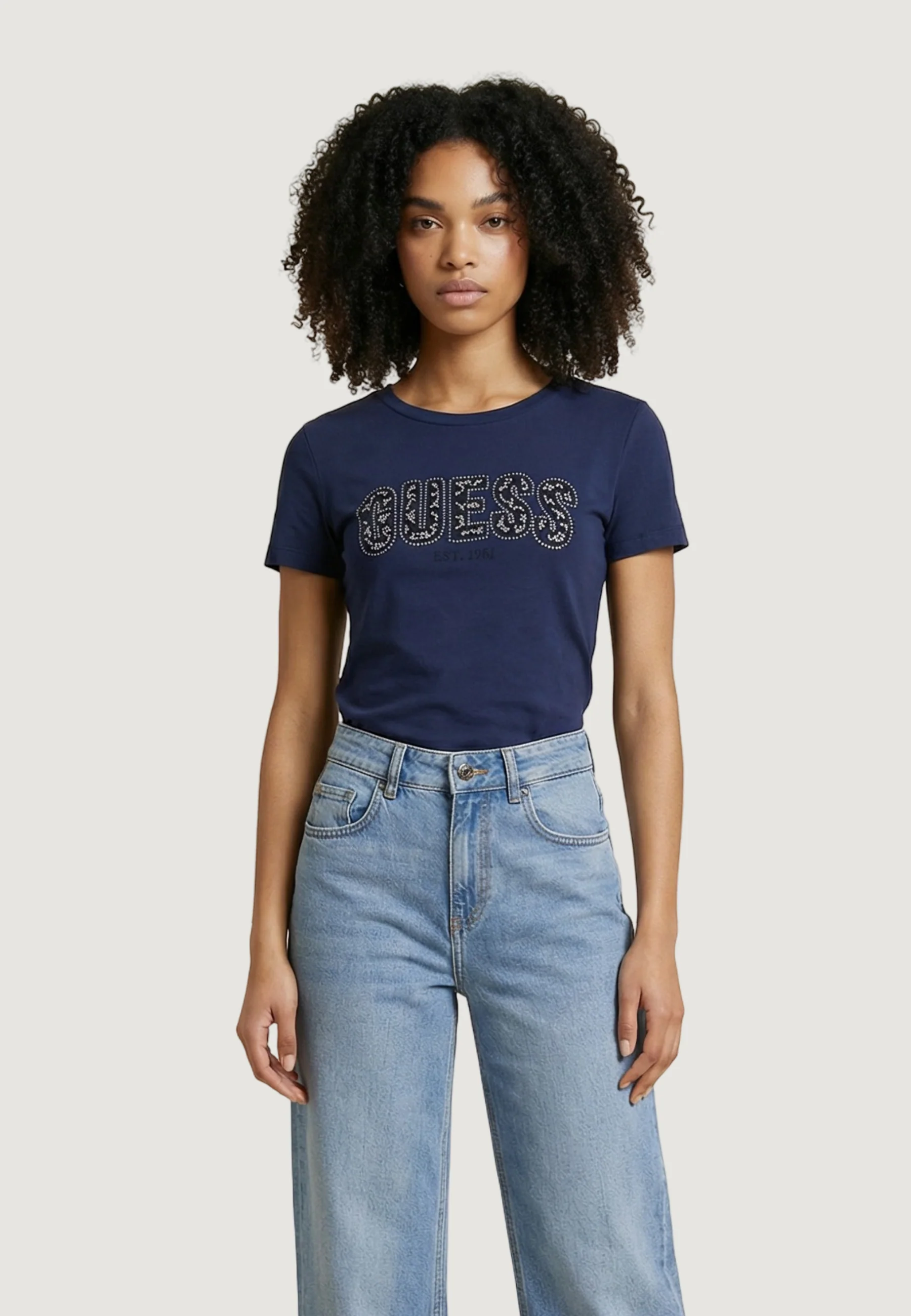 T-shirt Guess CN SS LOGO LACE TEE