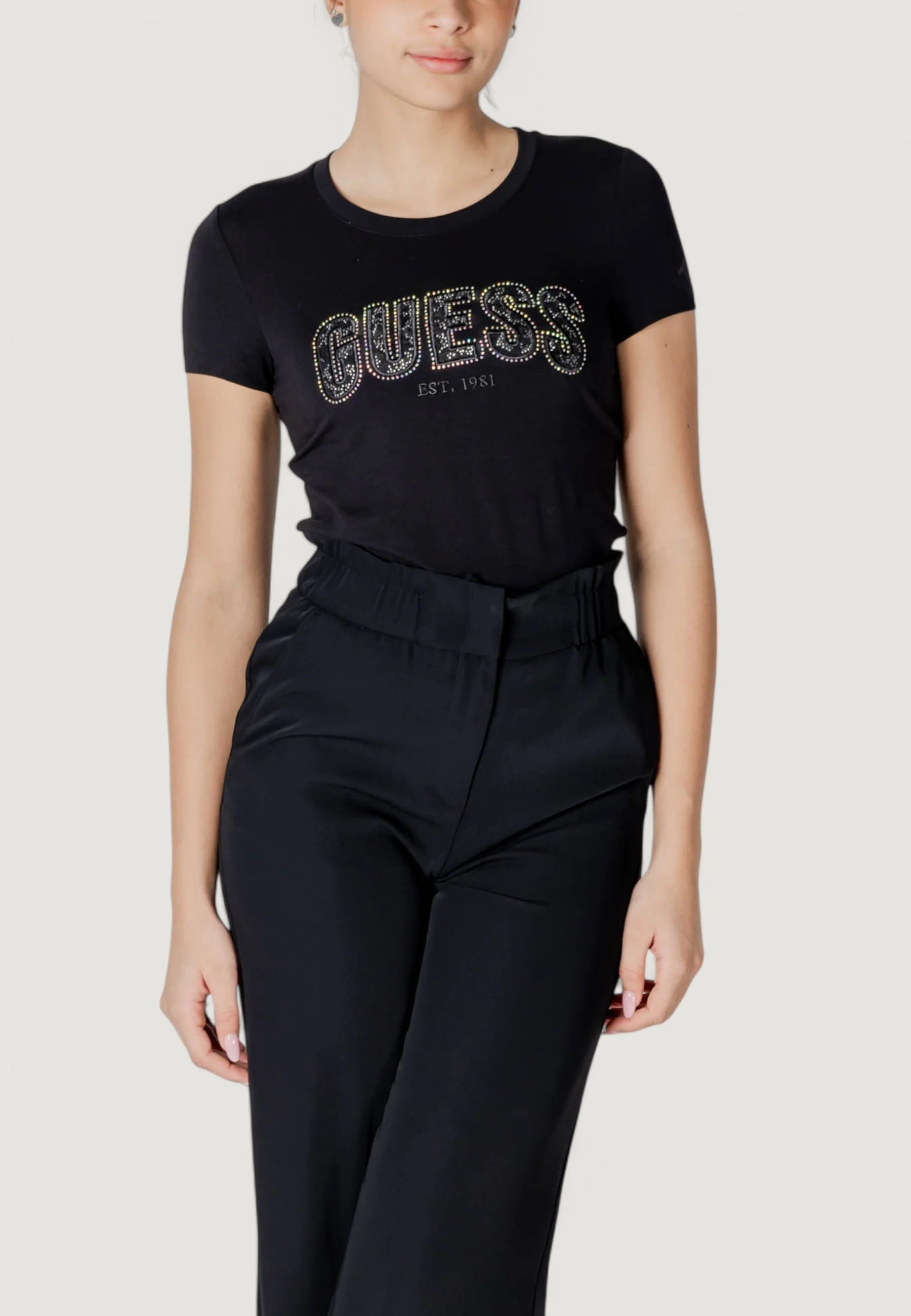 T-shirt Guess CN SS LOGO LACE TEE