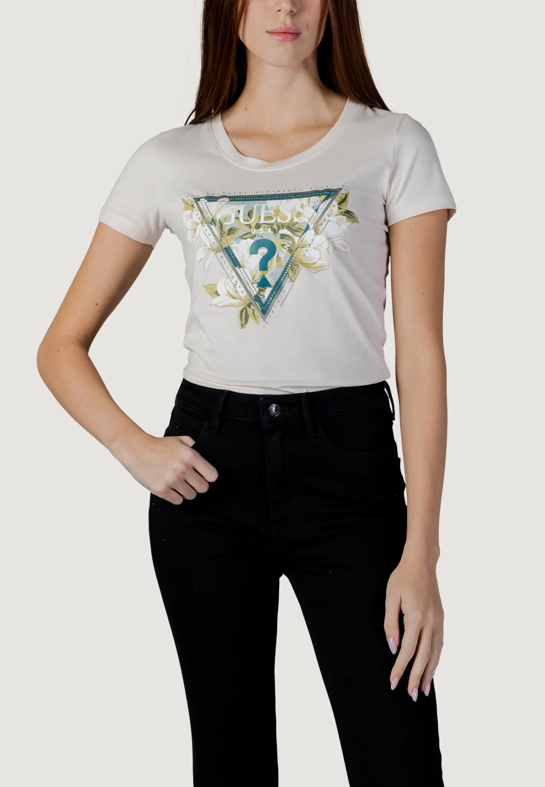 T-shirt Guess SS CN CAMELIA TRIANGLE TEE - Image 2