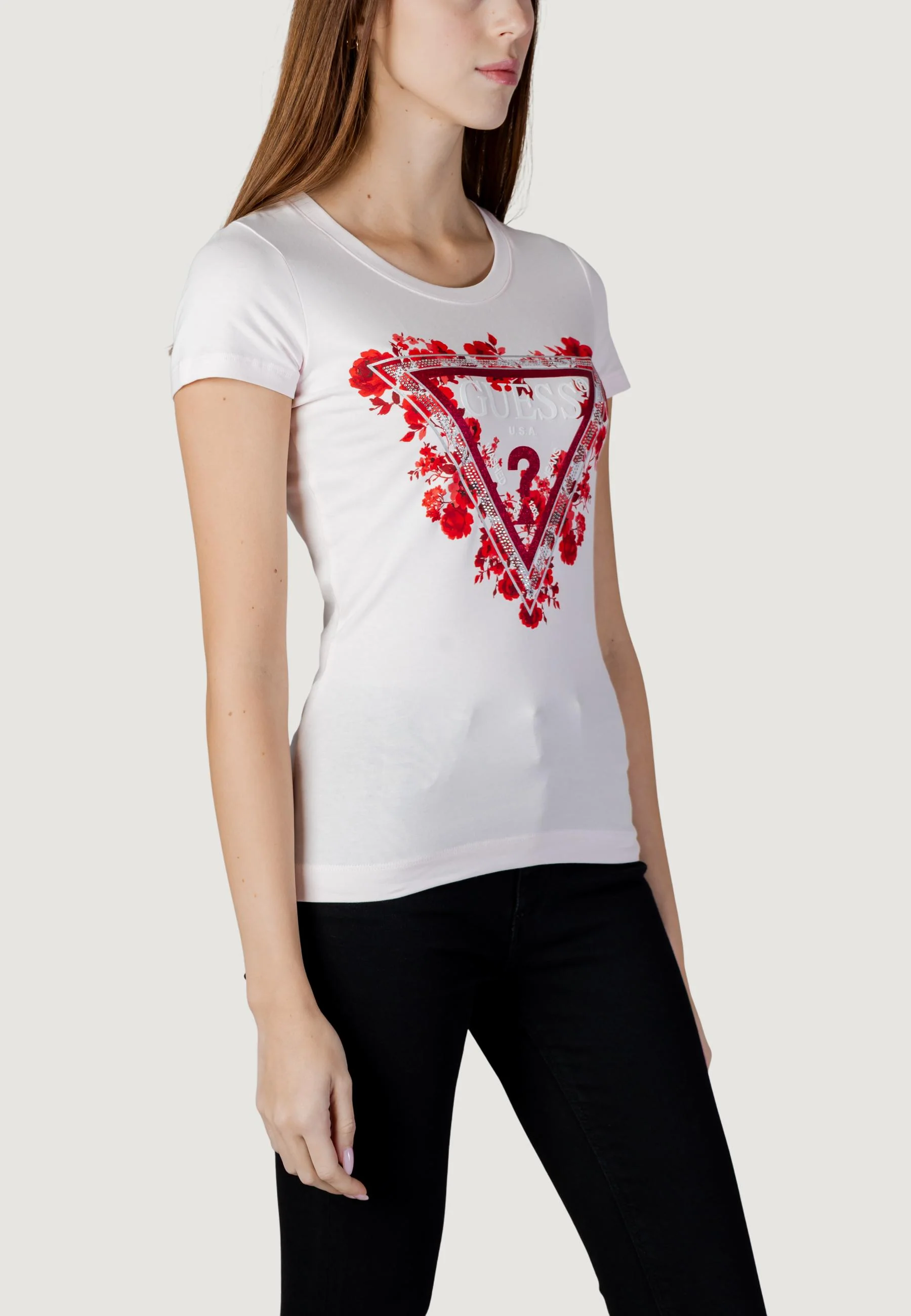 T-shirt Guess SS CN FLOWERS TRIANGLE TEE - Image 4