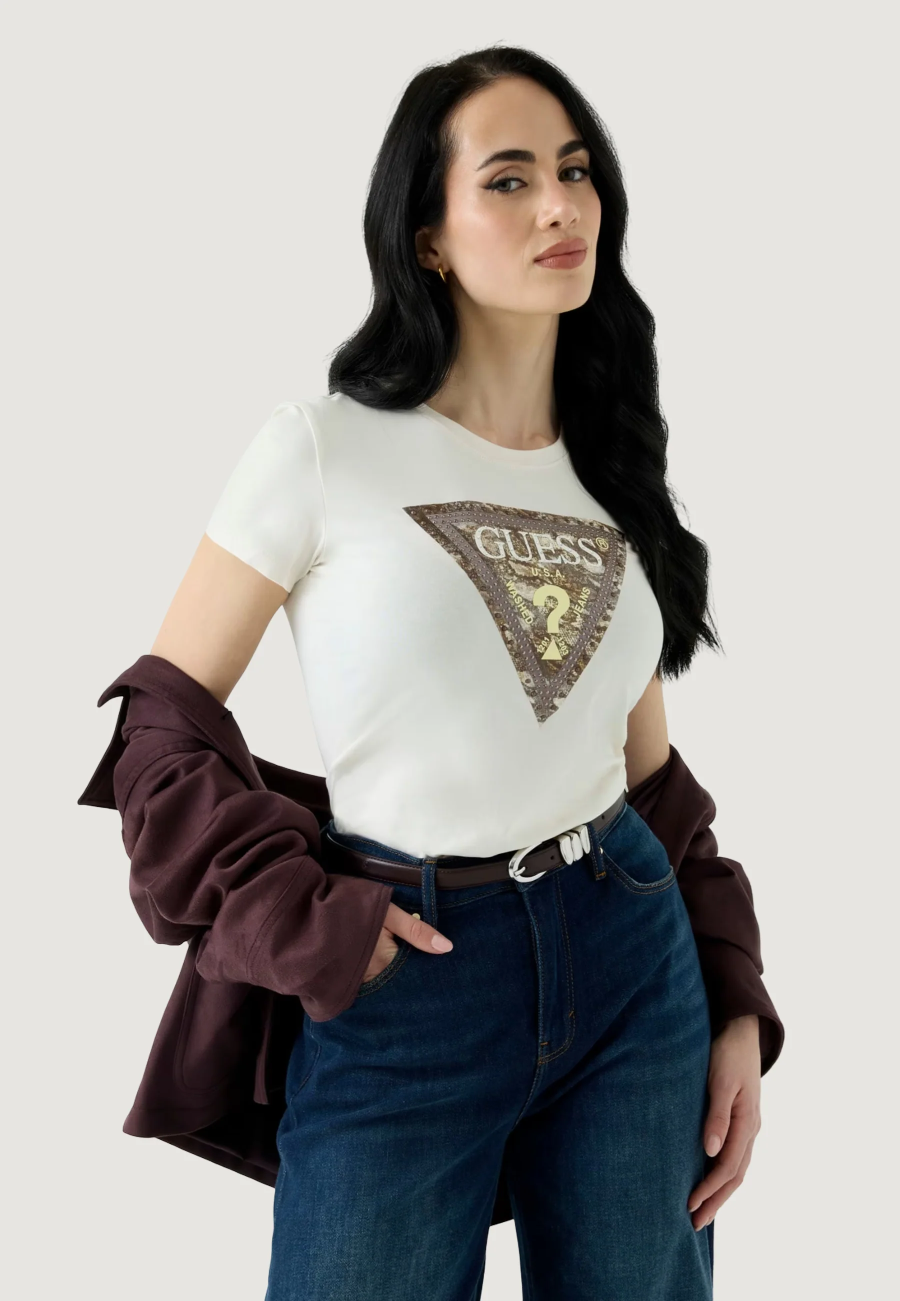 T-shirt Guess SS CN SNAKE TRIANGLE