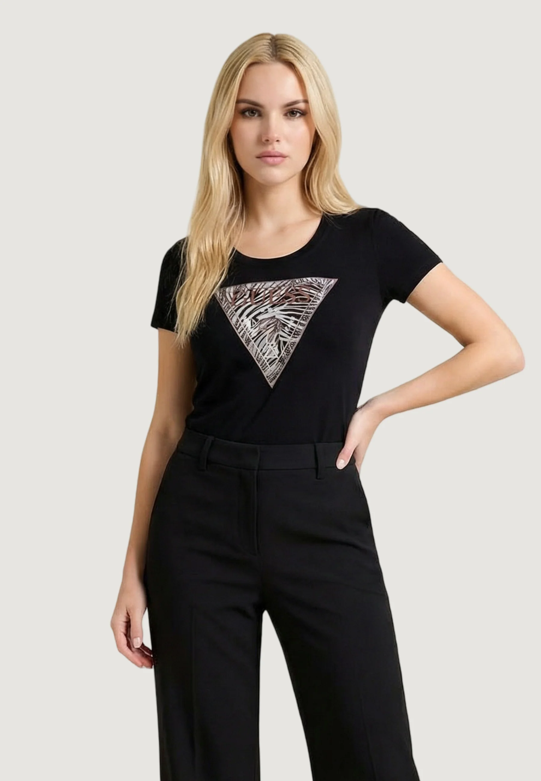 T-shirt Guess SS CN ZEBRA TRIANGLE TEE