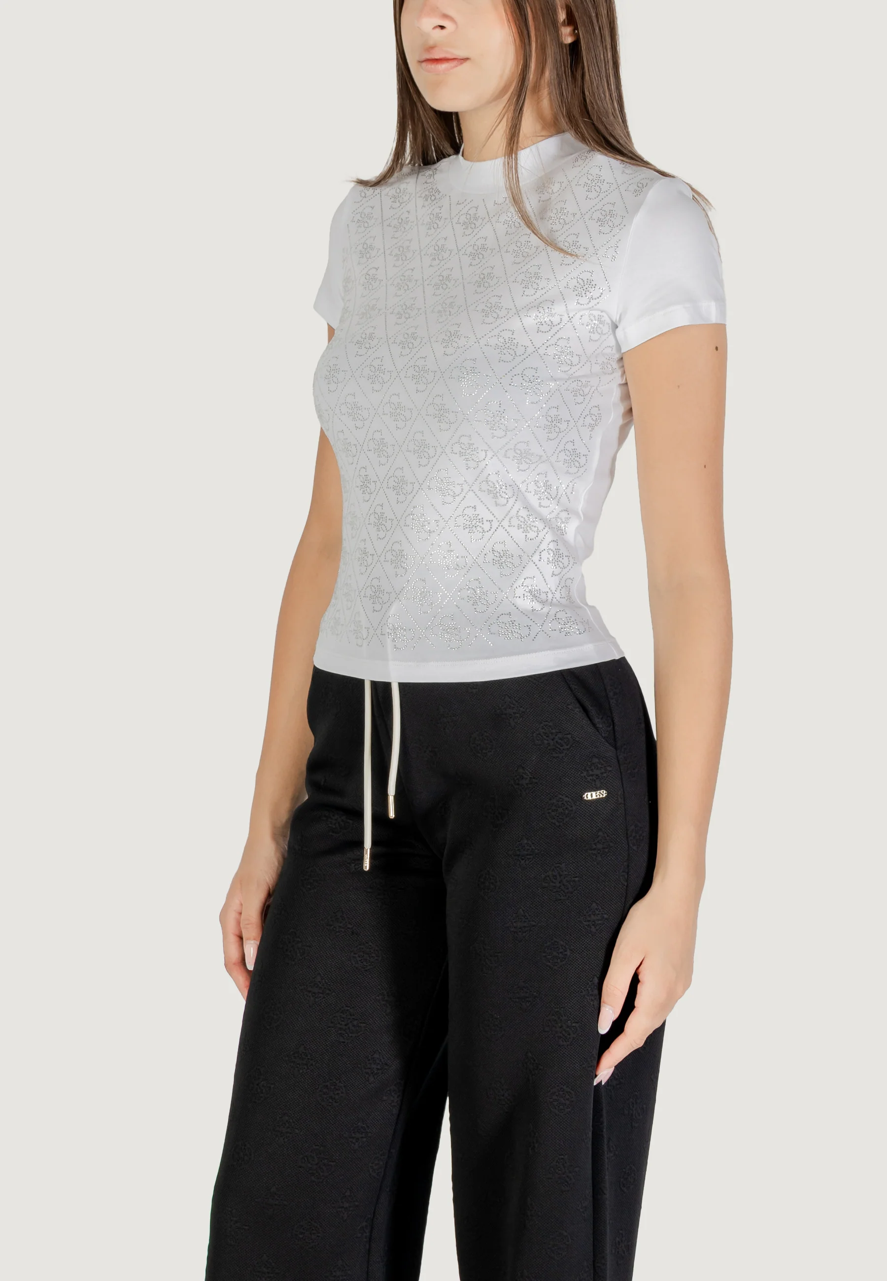 T-shirt Guess SS MOCK NECK ALL OVER 4G TEE - Image 4