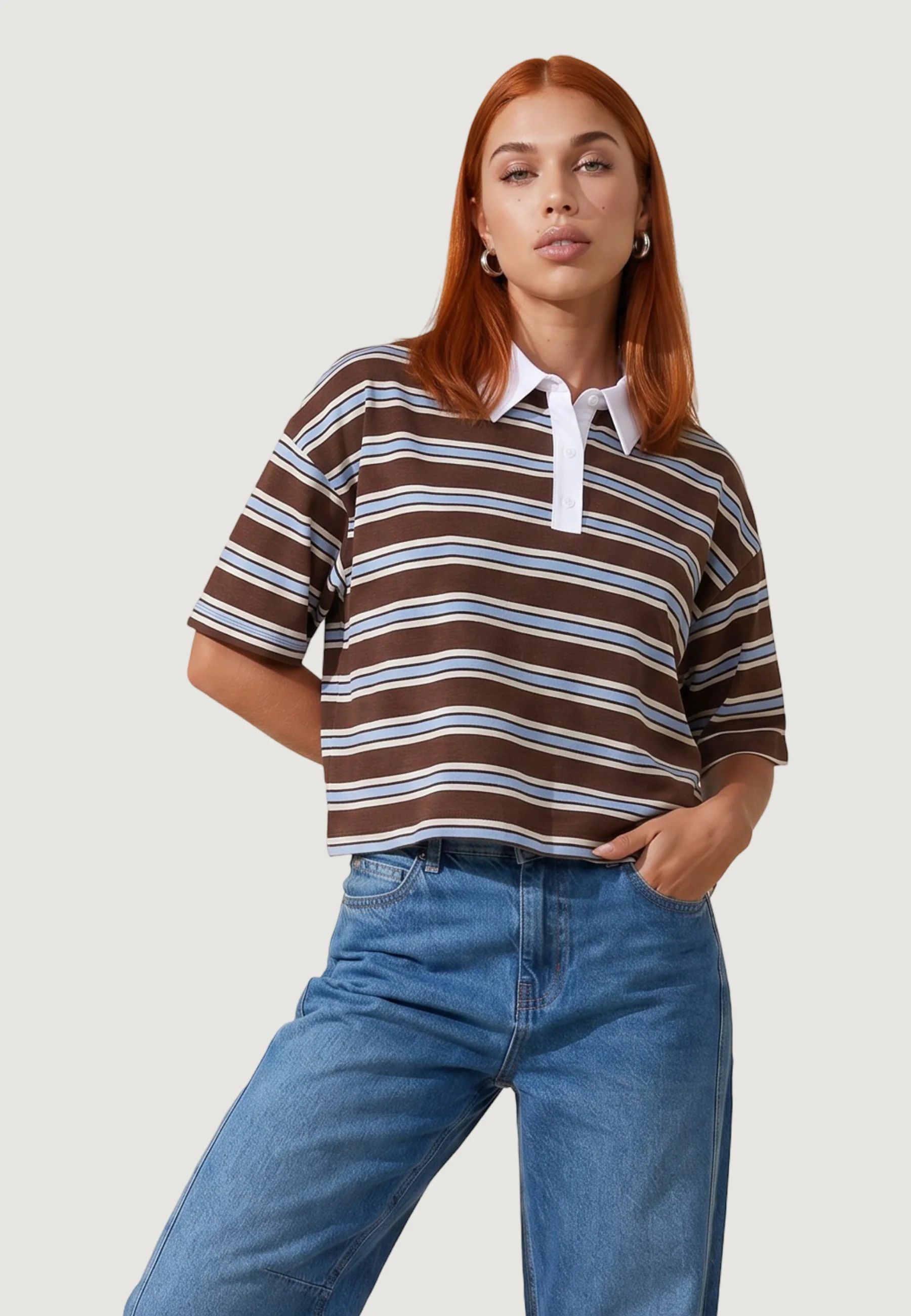 T-shirt I am Polo Cotone Righe