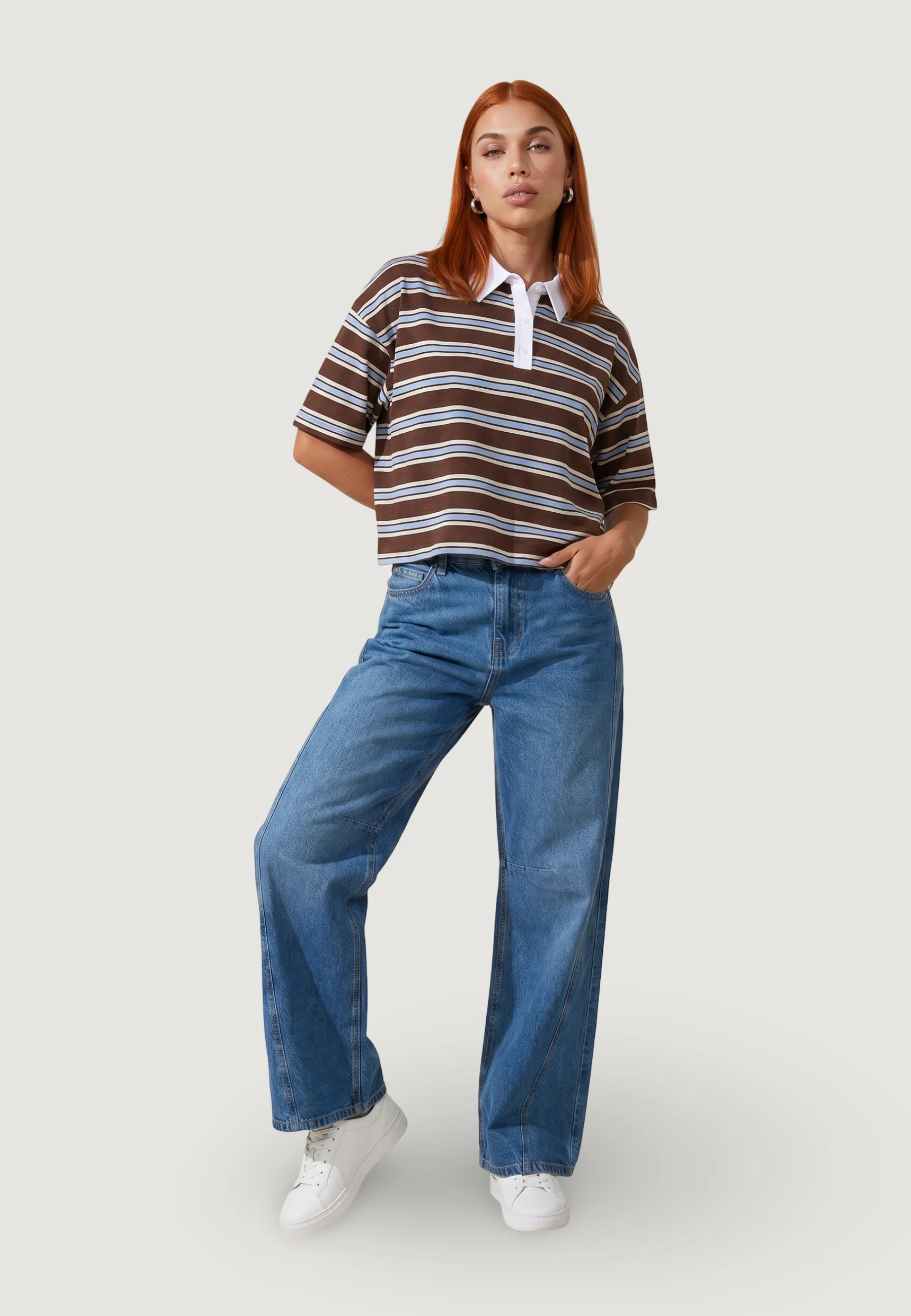 T-shirt I am Polo Cotone Righe - Image 5