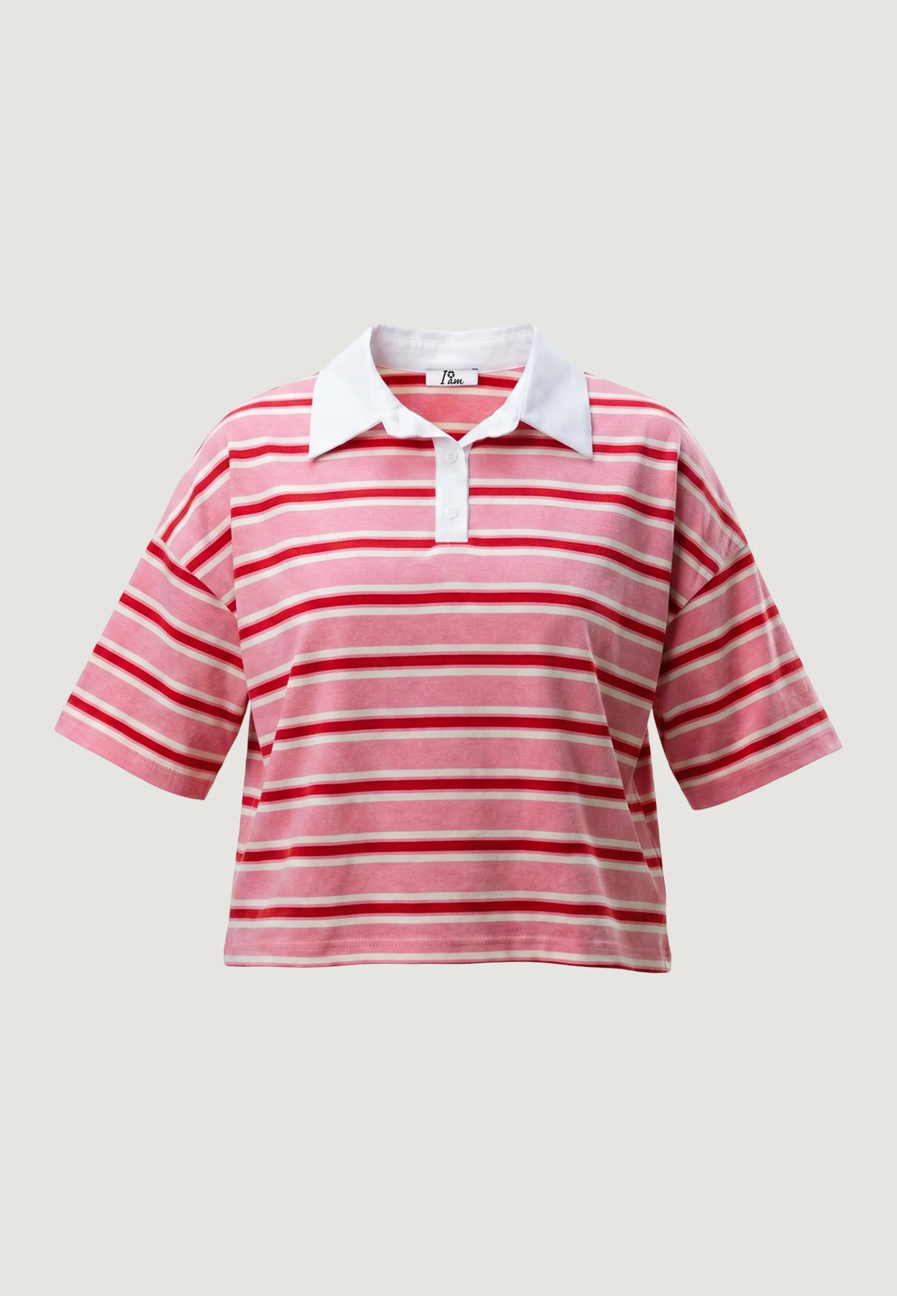 T-shirt I am Polo Cotone Righe - Image 2