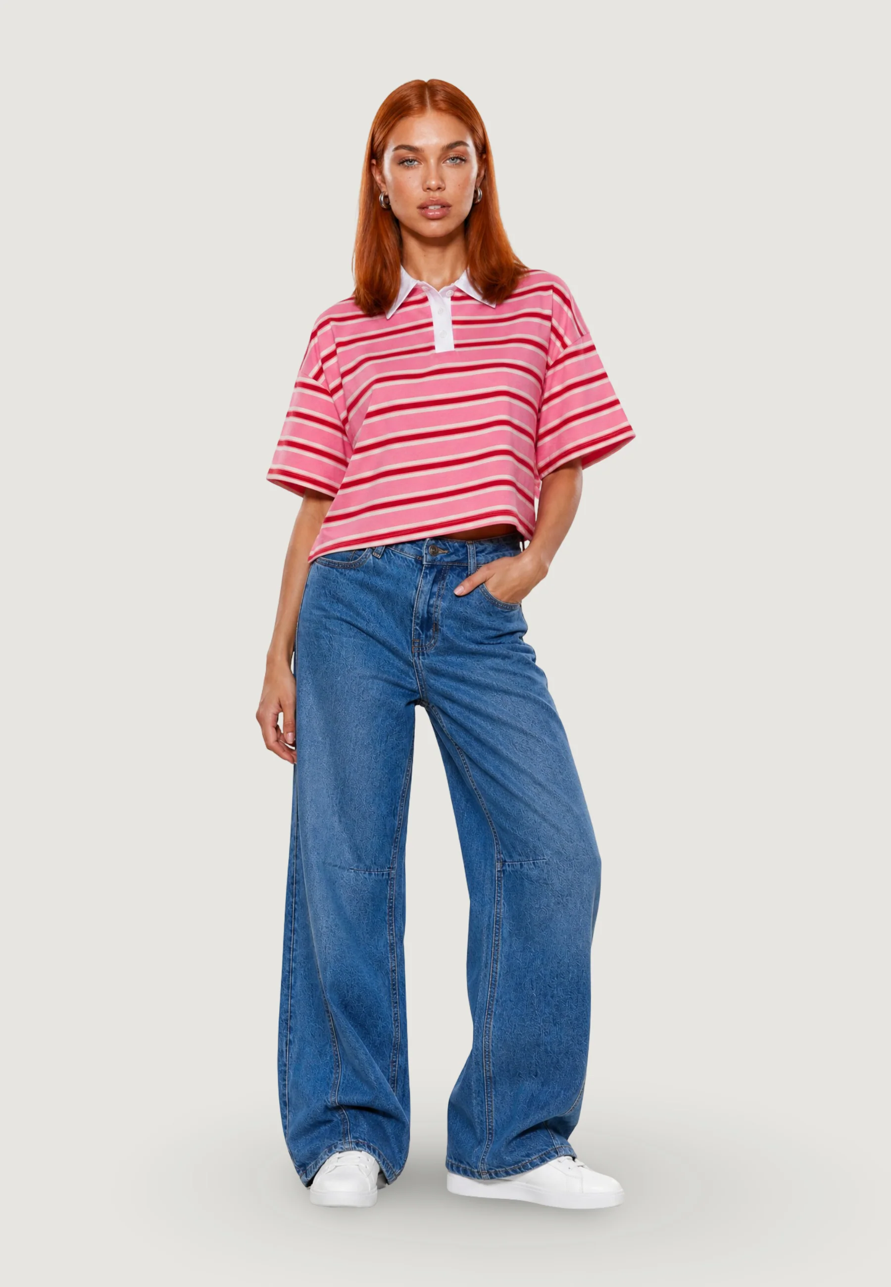 T-shirt I am Polo Cotone Righe - Image 5