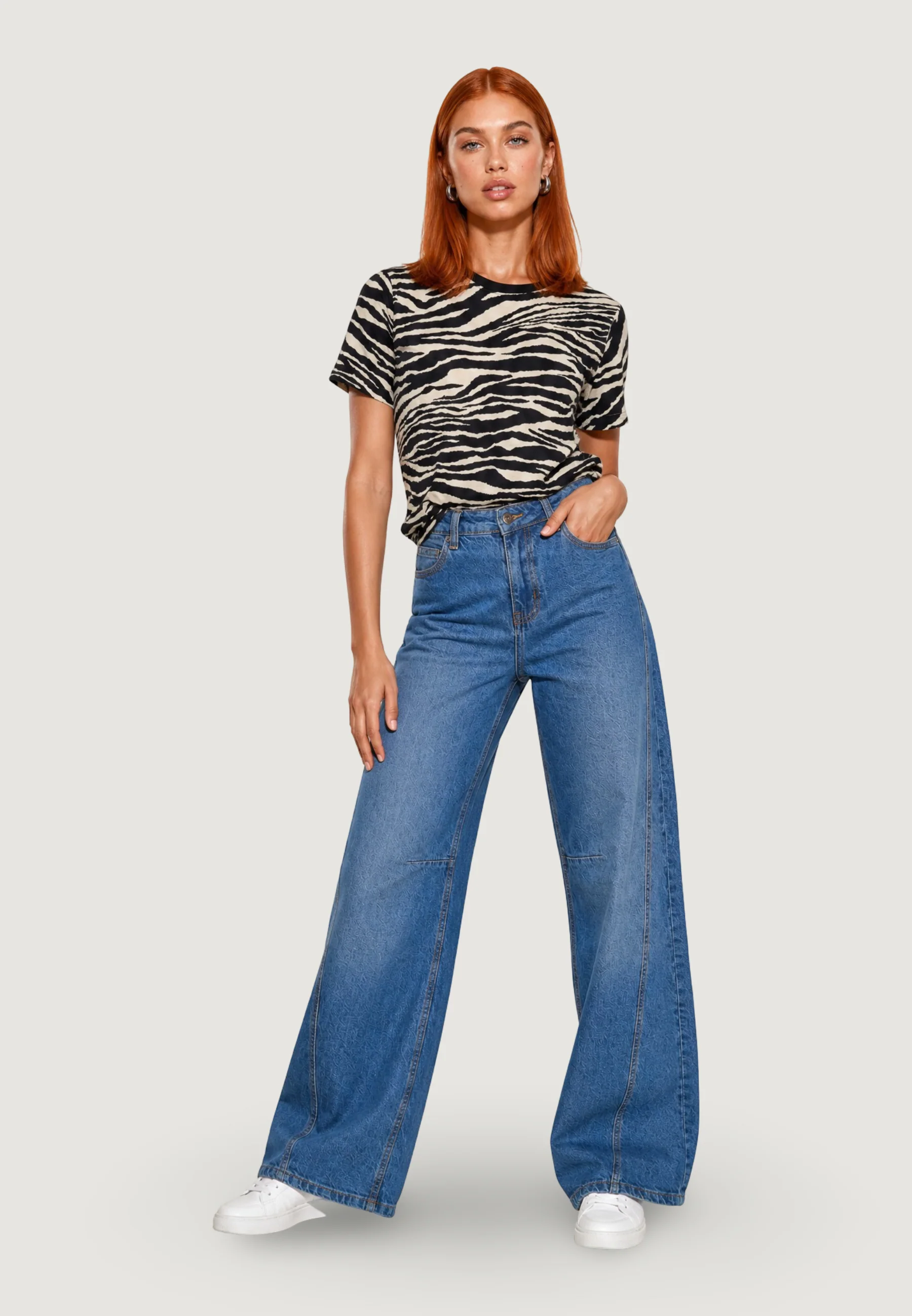 T-shirt I am T-shirt Cotone Stampa Zebra - Image 4