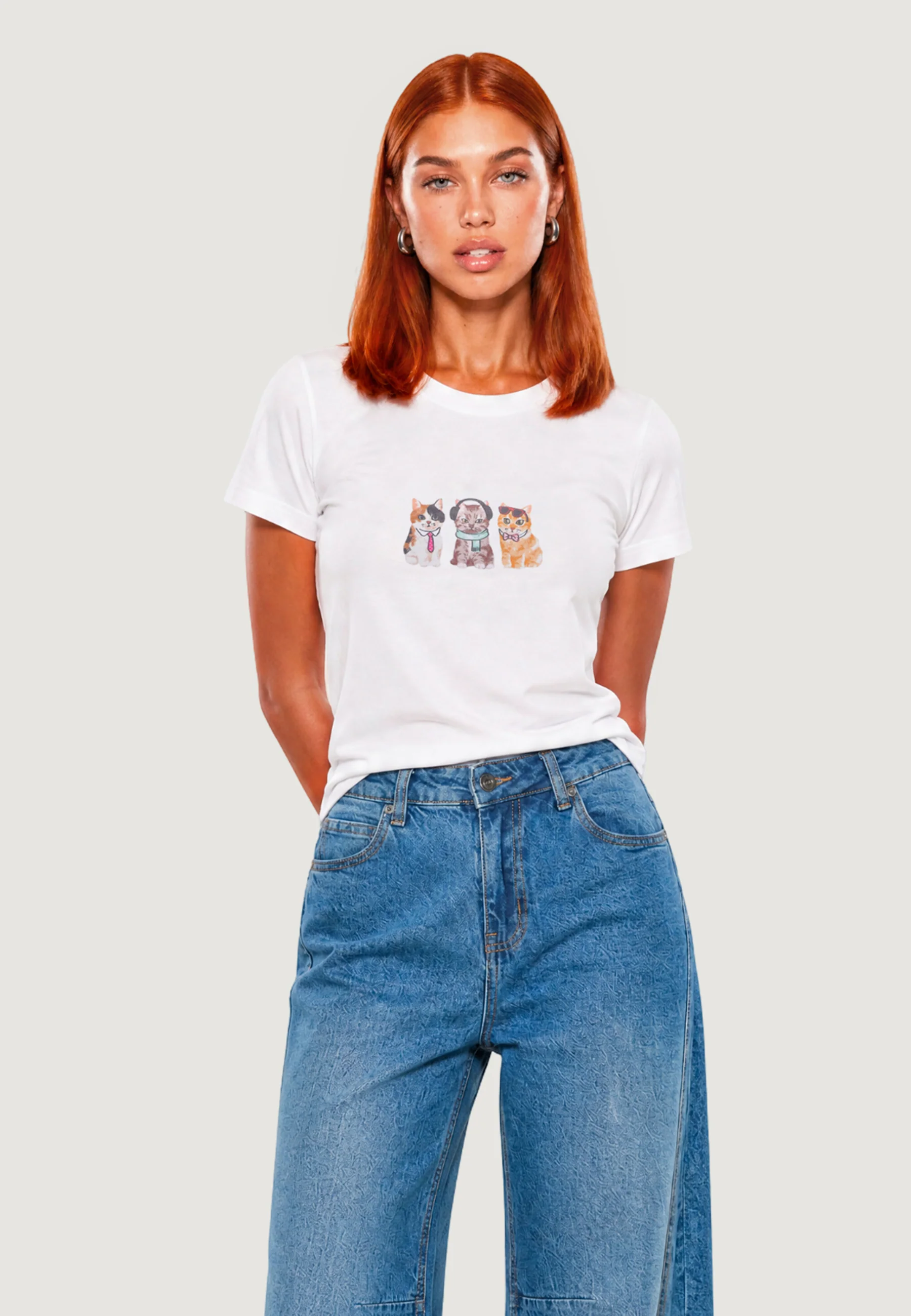 T-shirt I am T-SHIRT HEAVY COTTON STAMPA GATTINI