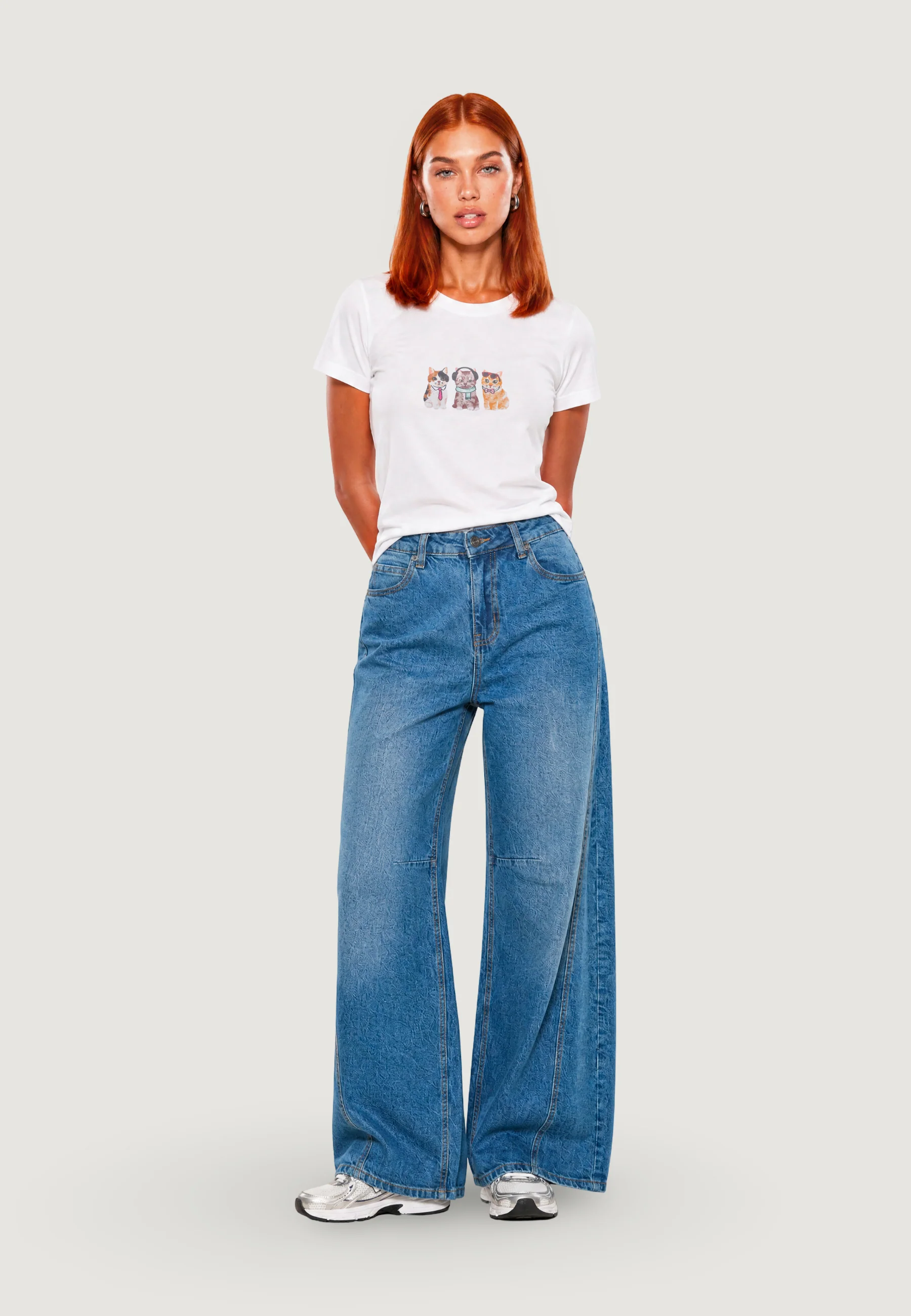 T-shirt I am T-SHIRT HEAVY COTTON STAMPA GATTINI - Image 5
