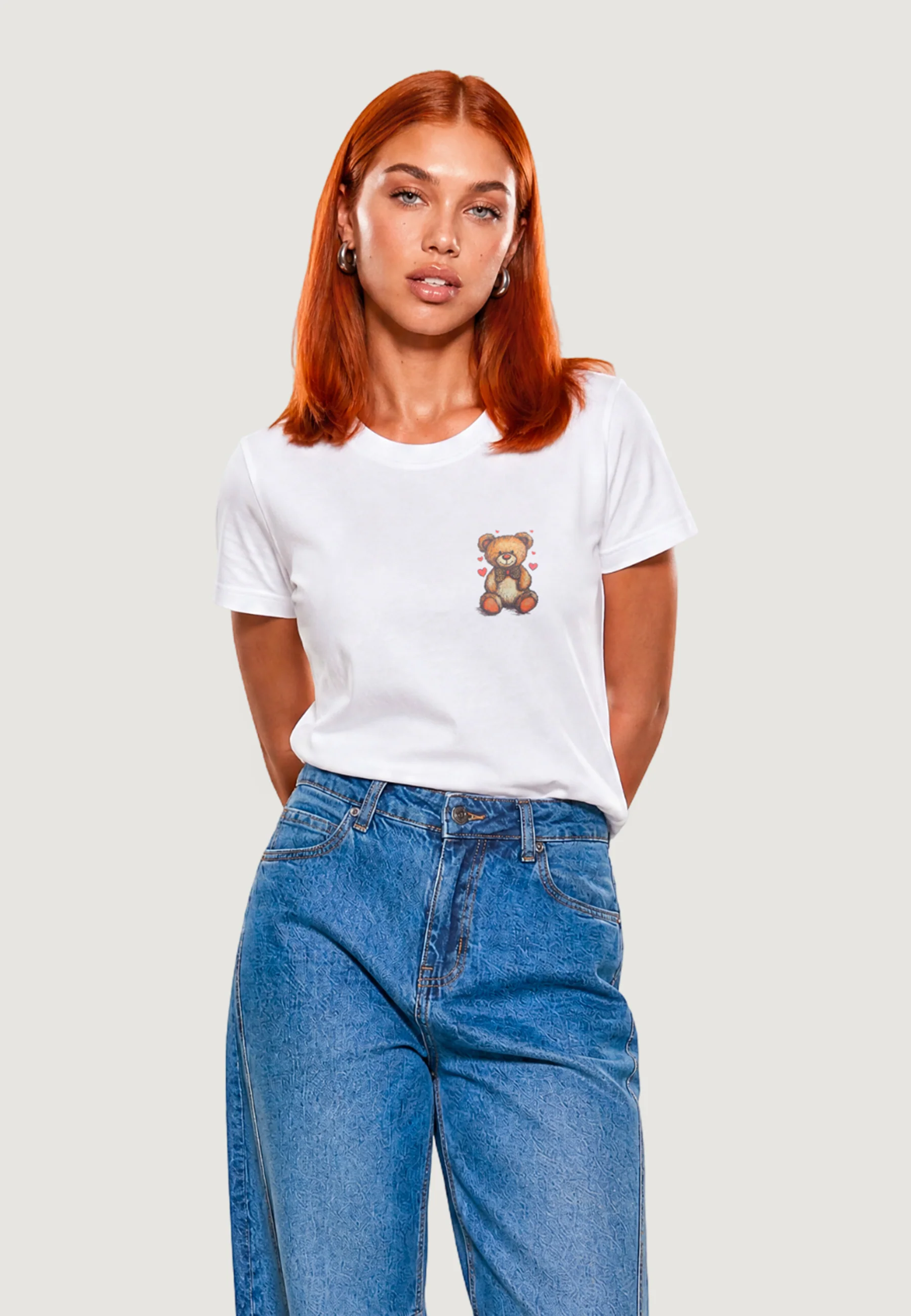 T-shirt I am T-SHIRT HEAVY COTTON STAMPA ORSETTO