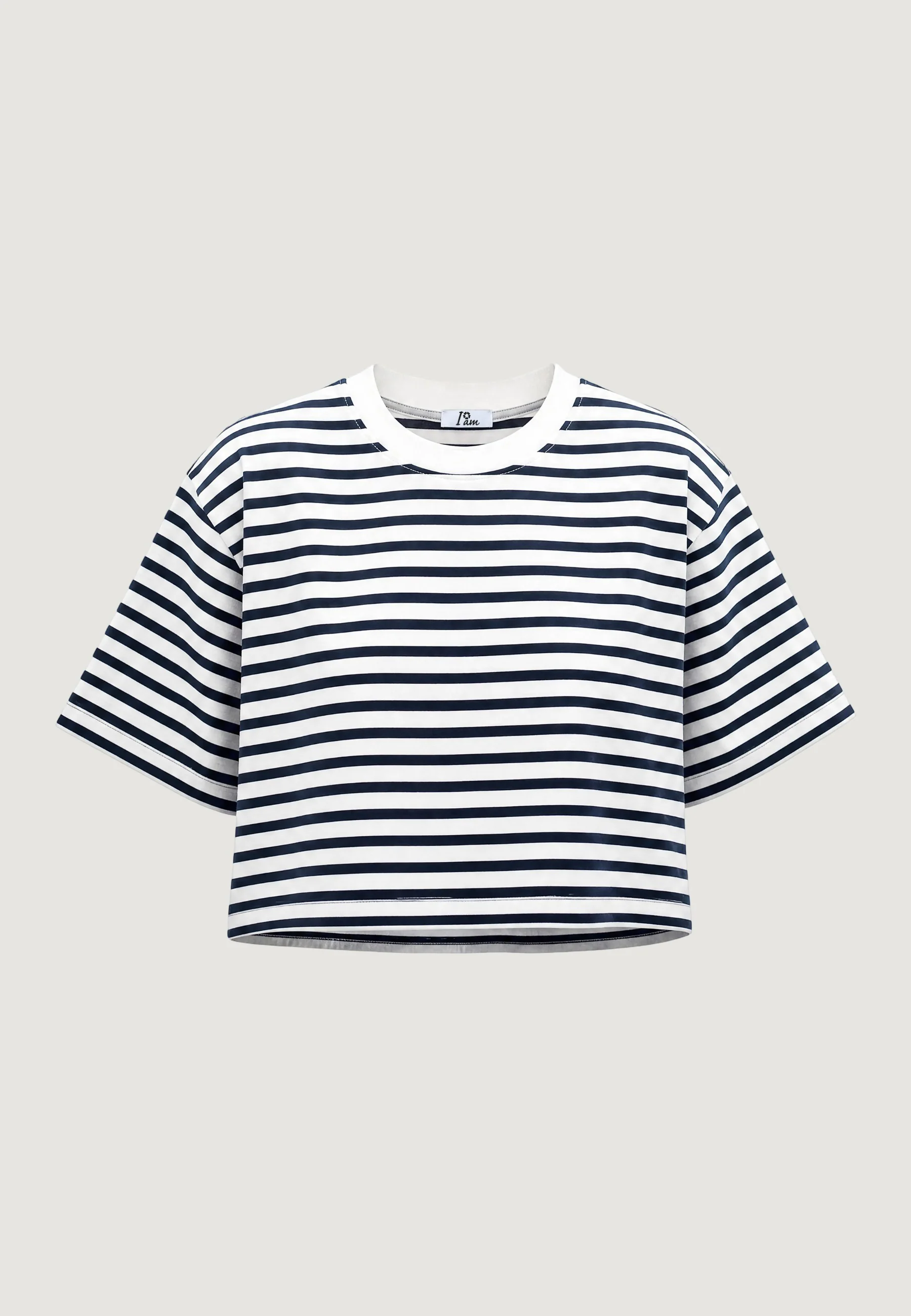 T-shirt I am Top Cotone Righe - Image 4